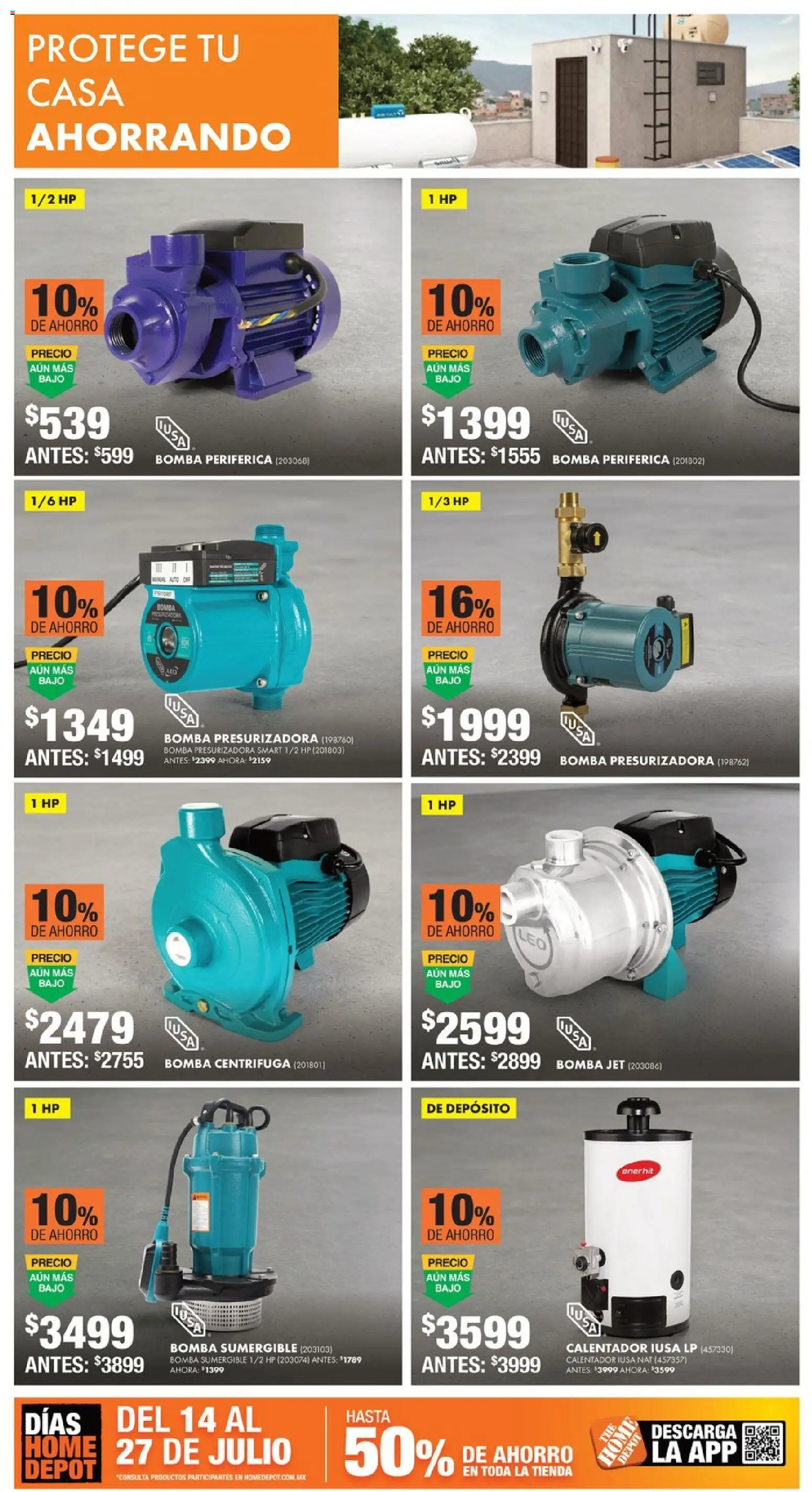 Nuevas ofertas de Home Depot válidas en toda la República Mexicana desde el 14/07/2026. ¡Encuentra las mejores ofertas en Home Depot catálogo! | Página: 15