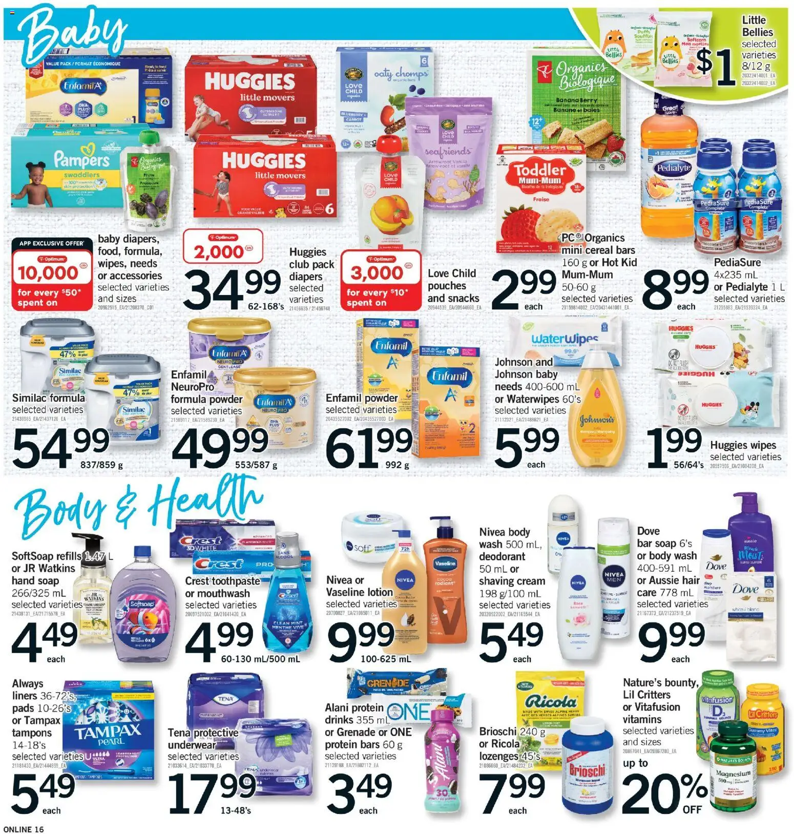 Fortinos flyer valid from Aug 27, 2026 | Page: 15 | Products: Carrot, Diapers, Soap, Protein