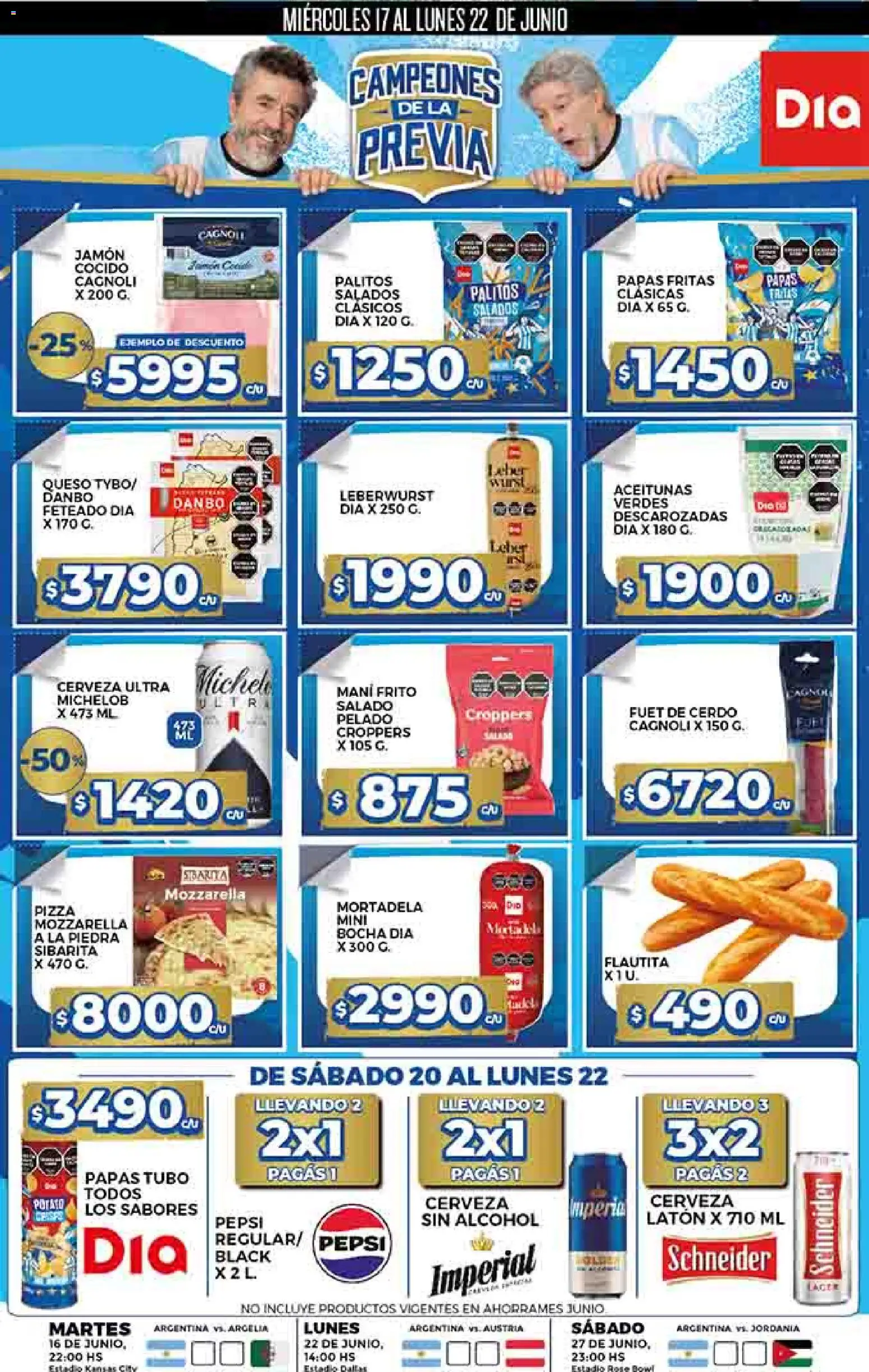 Supermercado DIA Ofertas │ válido desde el 17.06.2026 | Página: 5 | Productos: Mortadela, Aceitunas, Pizza, Cerdo