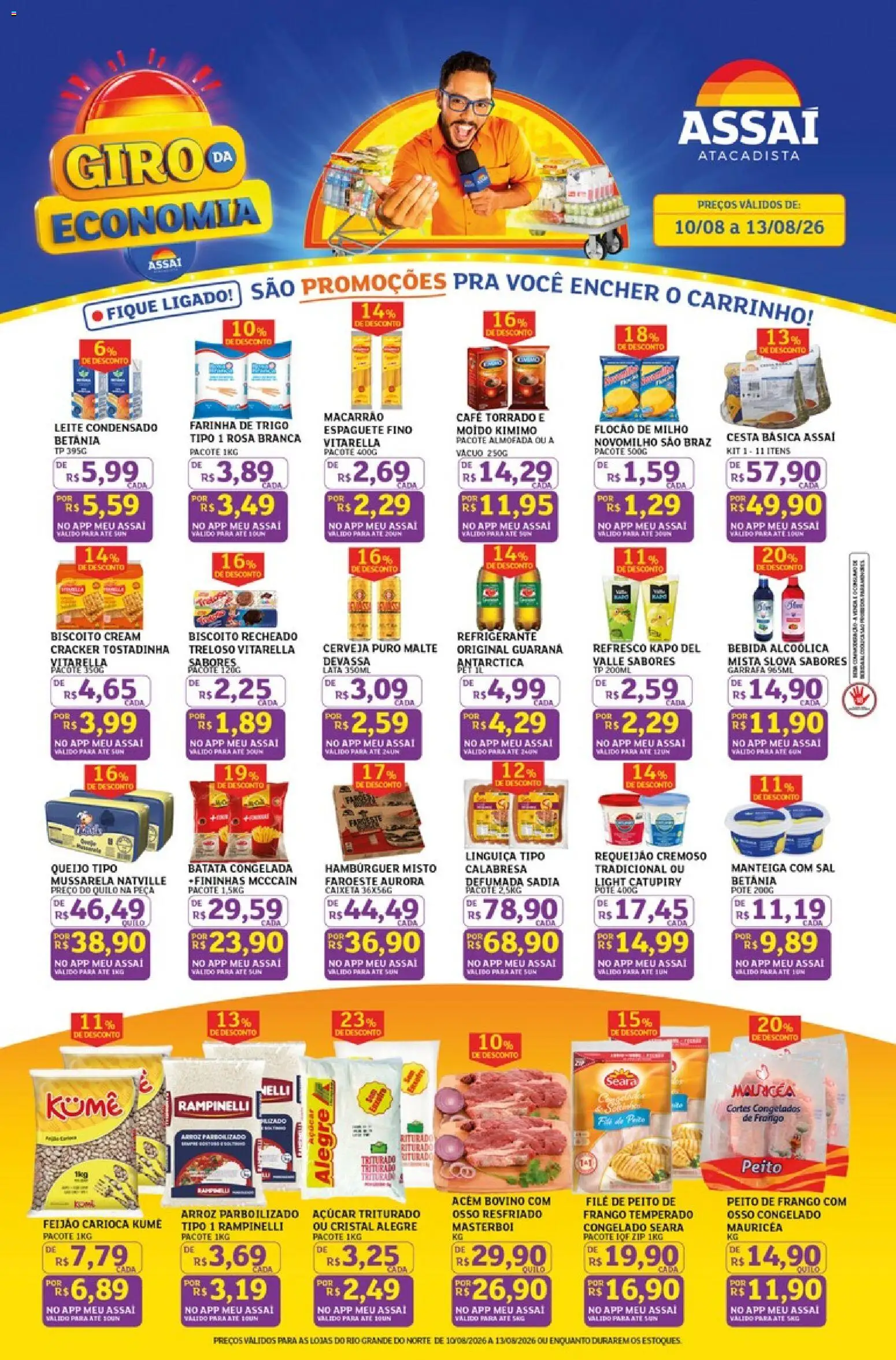 Assaí Atacadista Folheto - válido de 10/08/2026 | Página: 1 | Produtos: Guaraná, Manteiga, Frango, Requeijão