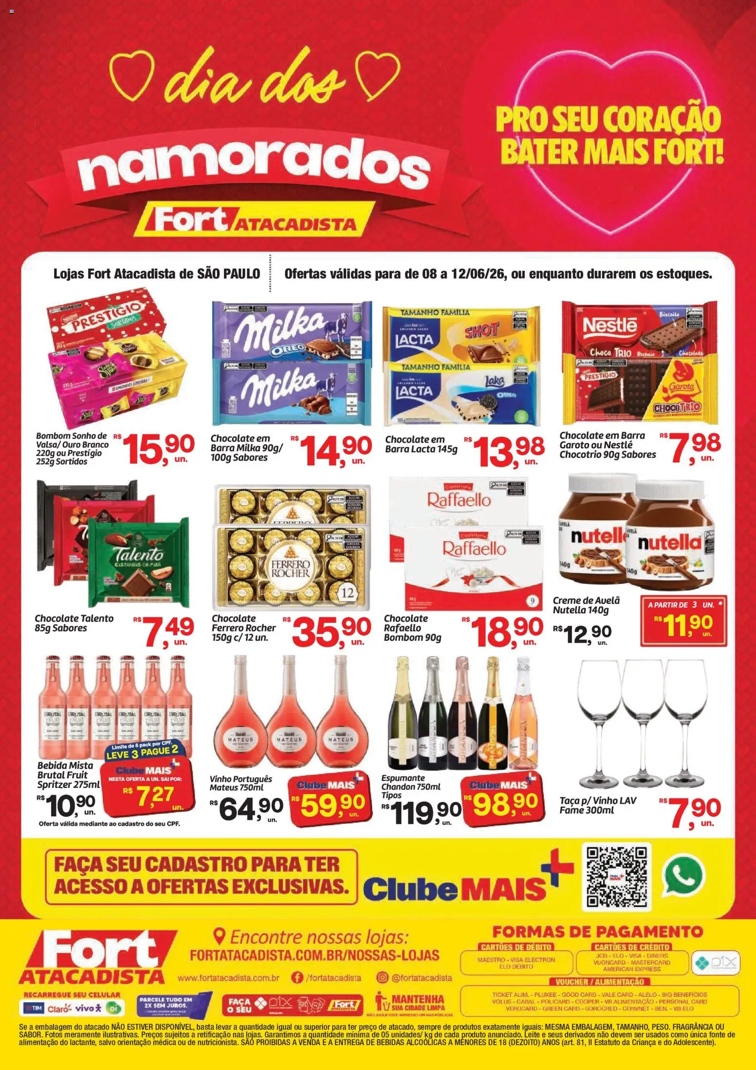 Fort Atacadista Folheto - válido de 08.06.2026 | Página: 1 | Produtos: Fragrância, Espumante, Chocolate, Vinho