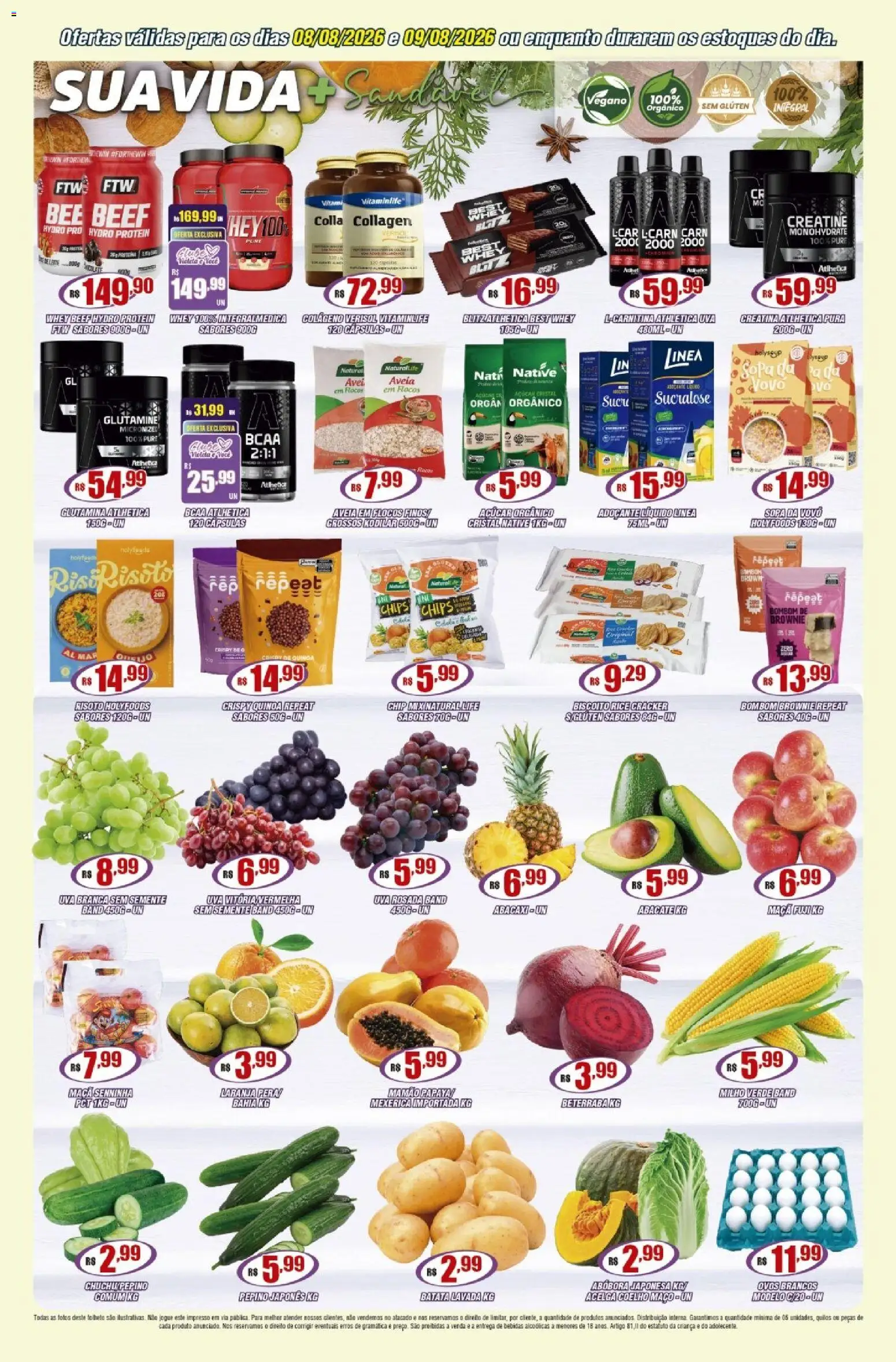 Violeta Supermercados Folheto - válido de 08/08/2026 | Página: 4 | Produtos: Creatina, Quinoa, Abacaxi, Milho