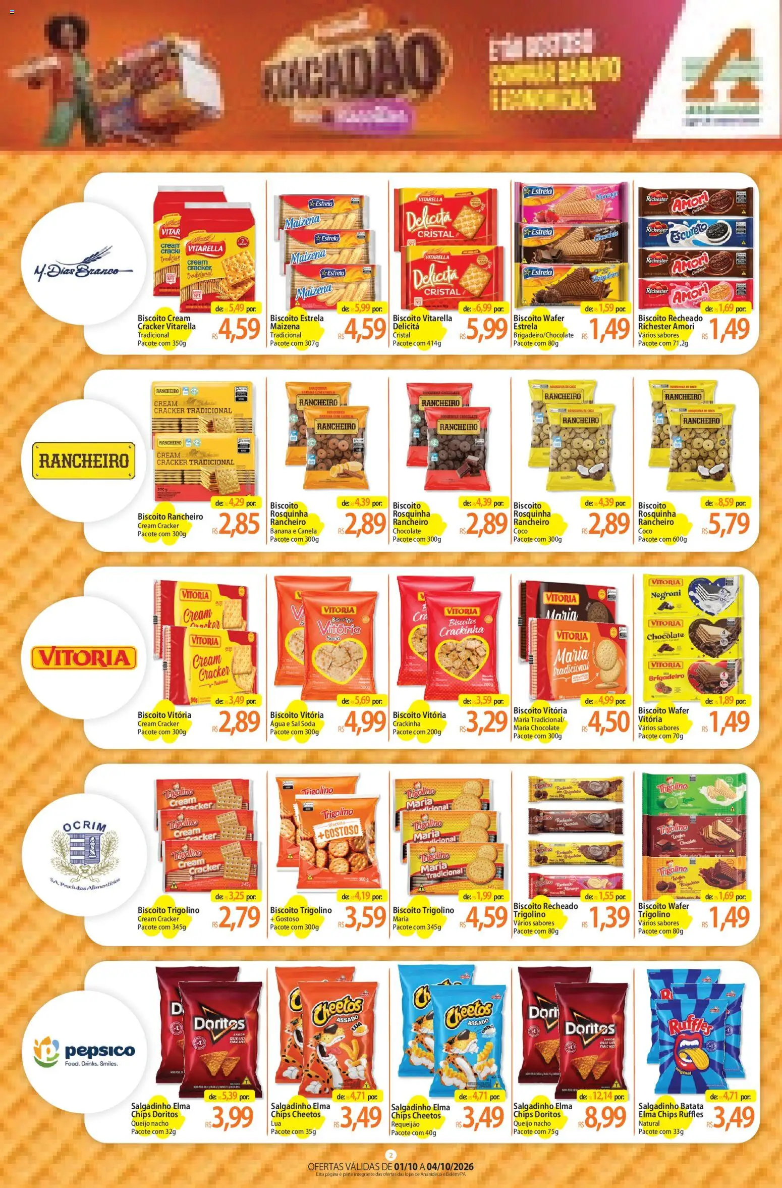 Atacadão Folheto - válido de 01/10/2026 | Página: 2 | Produtos: Chocolate, Água, Soda, Requeijão