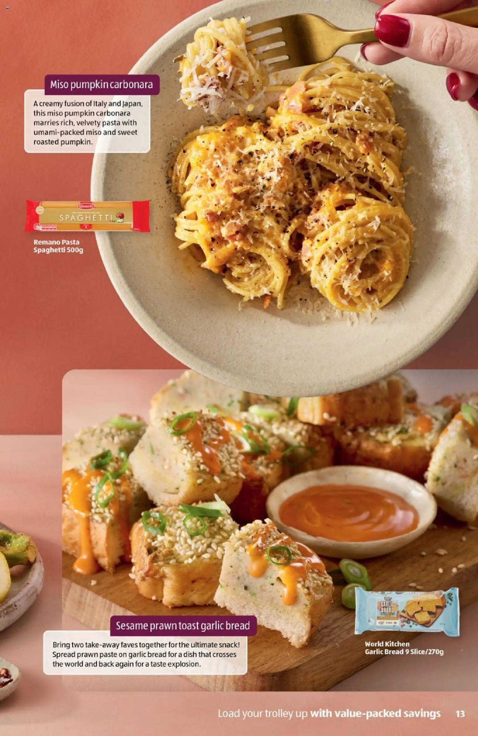 Aldi catalogue - valid from 04.03.2026 | Page: 13 | Products: Bread, Pasta, Garlic, Pumpkin