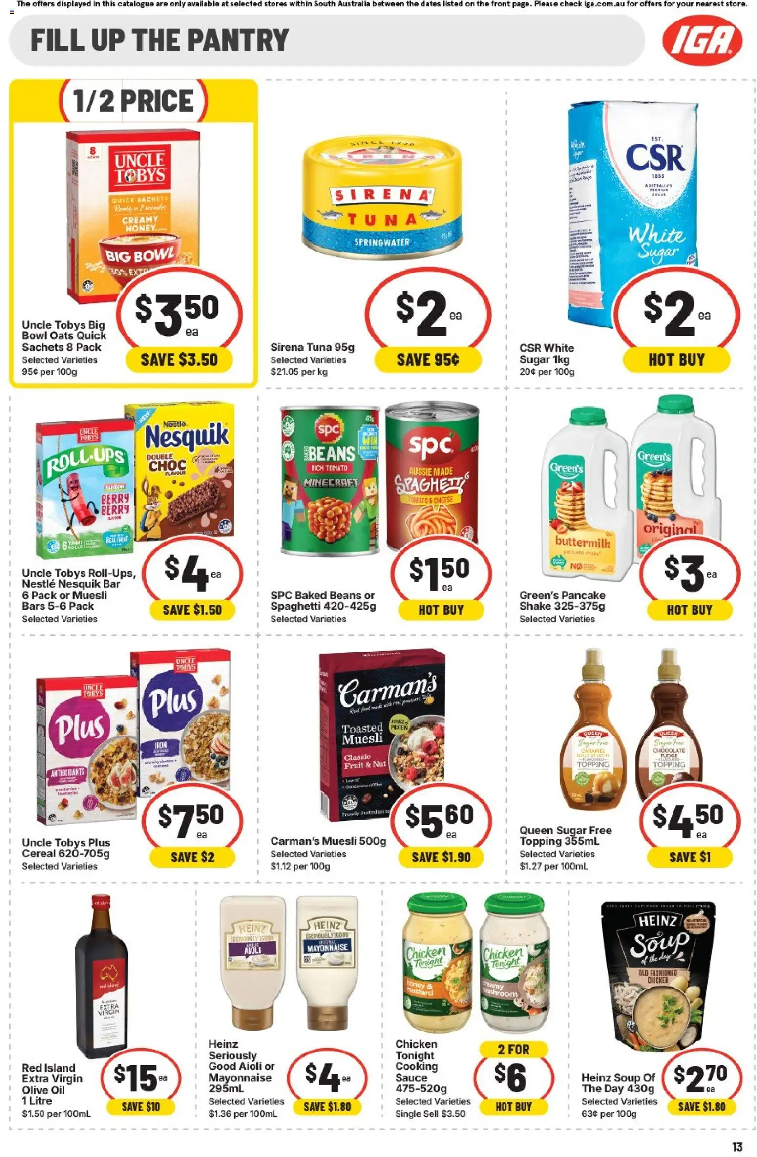 IGA catalogue - valid from 22/07/2026 | Page: 9 | Products: Chicken, Oats, Cereal, Olive oil