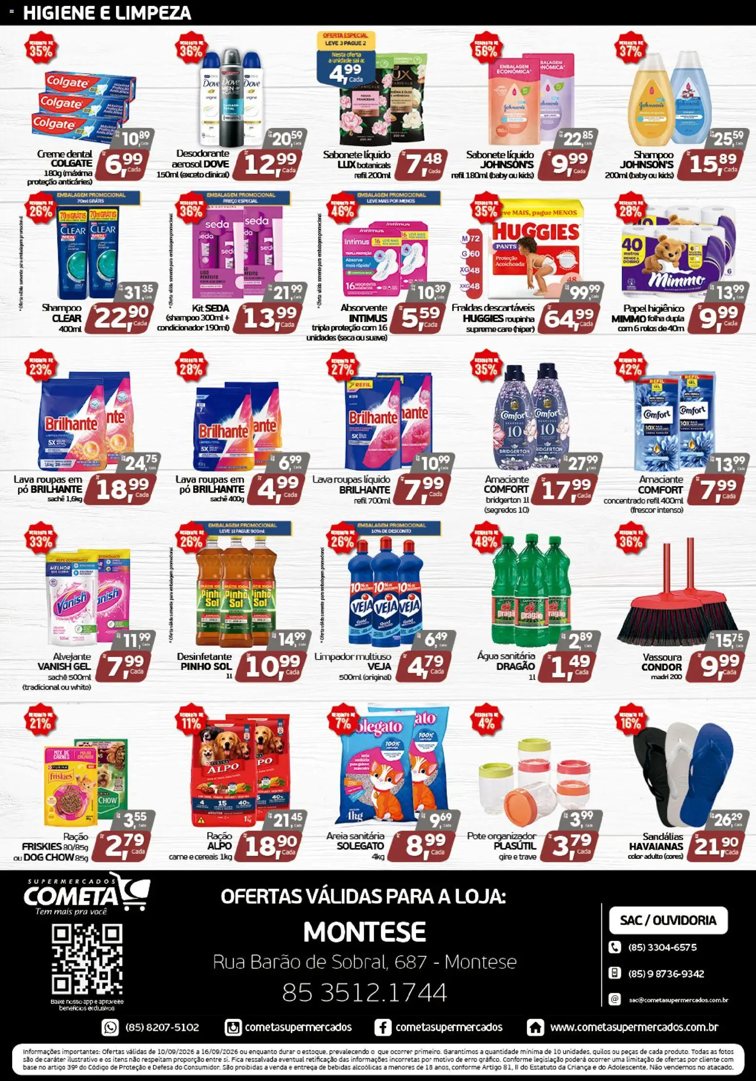 Cometa Supermercados Folheto - válido de 10/09/2026 | Página: 4 | Produtos: Pera, Bebidas, Roupas, Ração