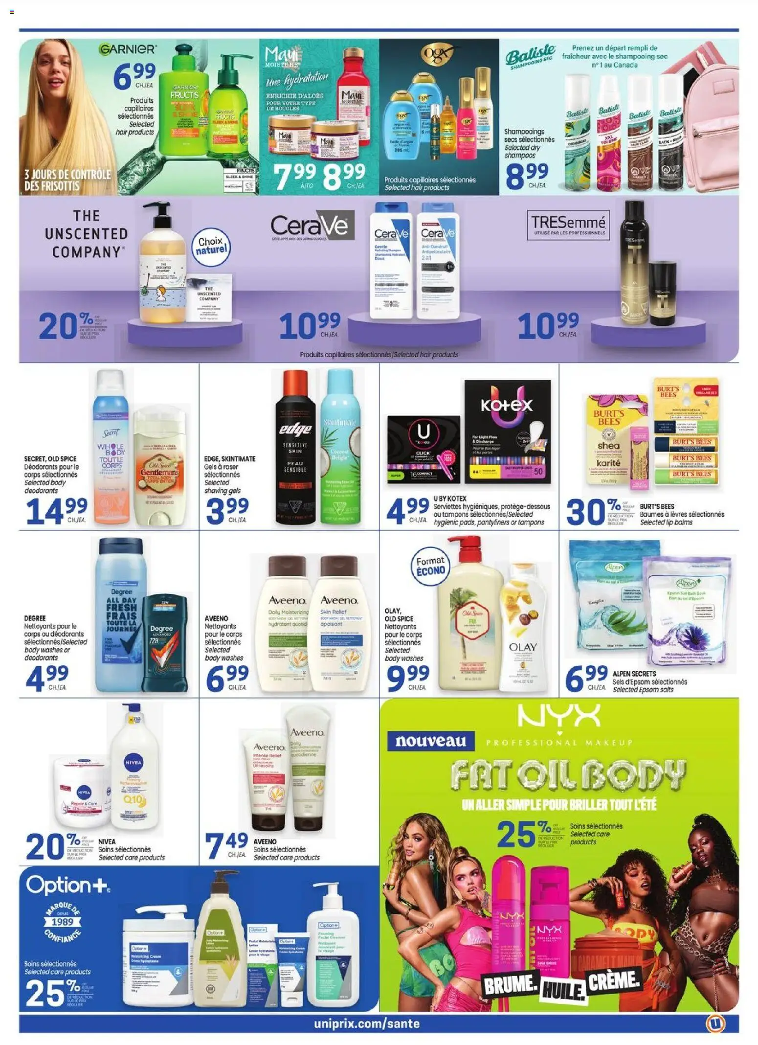 Uniprix flyer valid from Sep 3, 2026 | Page: 3 | Products: Tampons, Bath, Oil