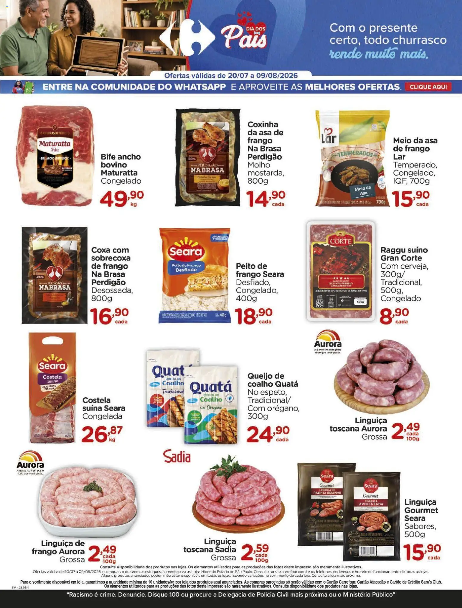 Carrefour Folheto - válido de 20/07/2026 | Página: 8 | Produtos: Queijo, Orégano, Frango, Peito de frango