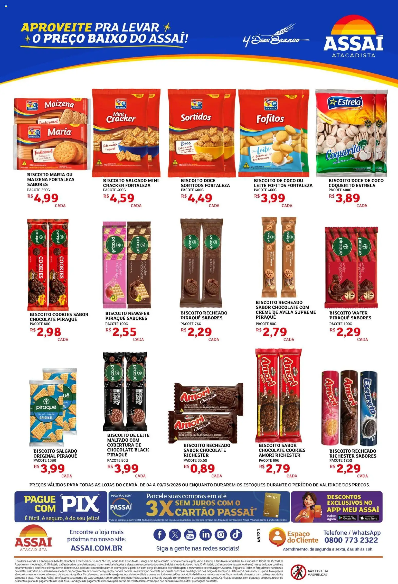Assaí Atacadista Folheto - válido de 04.05.2026 | Página: 2 | Produtos: Chocolate, Baixo, Bebida, Cookies