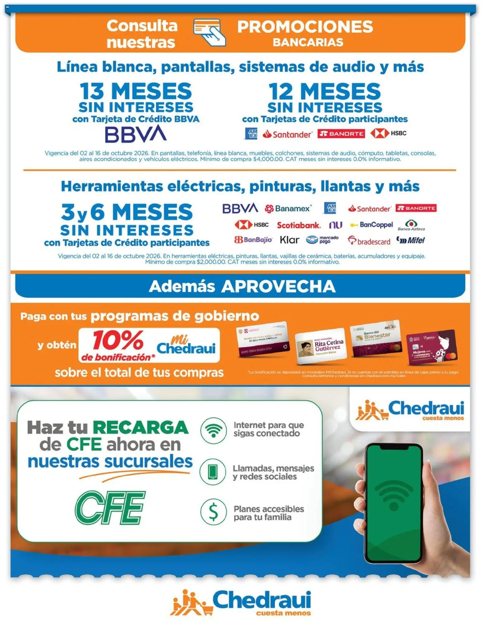 Nuevas ofertas de Chedraui válidas en toda la República Mexicana desde el 02/10/2026. ¡Encuentra las mejores ofertas en Chedraui folleto Renueva tu hogar Llevarte más cuesta menos! | Página: 14