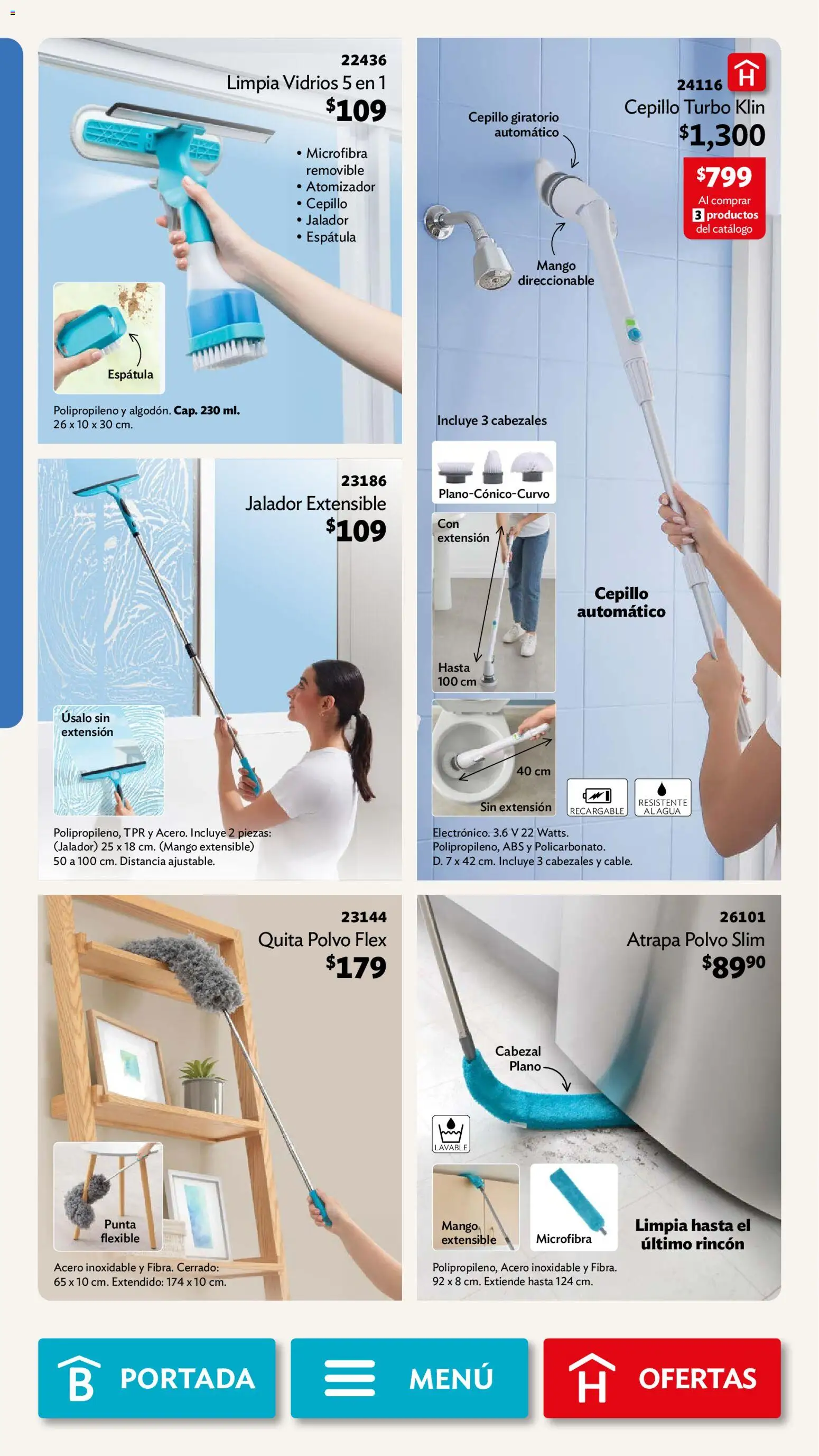 Nuevas ofertas de Betterware válidas en toda la República Mexicana desde el 03/08/2026. ¡Encuentra las mejores ofertas en Betterware campaña 8 2026! | Página: 98 | Productos: Cepillo, Mango, Flexible, Polvo