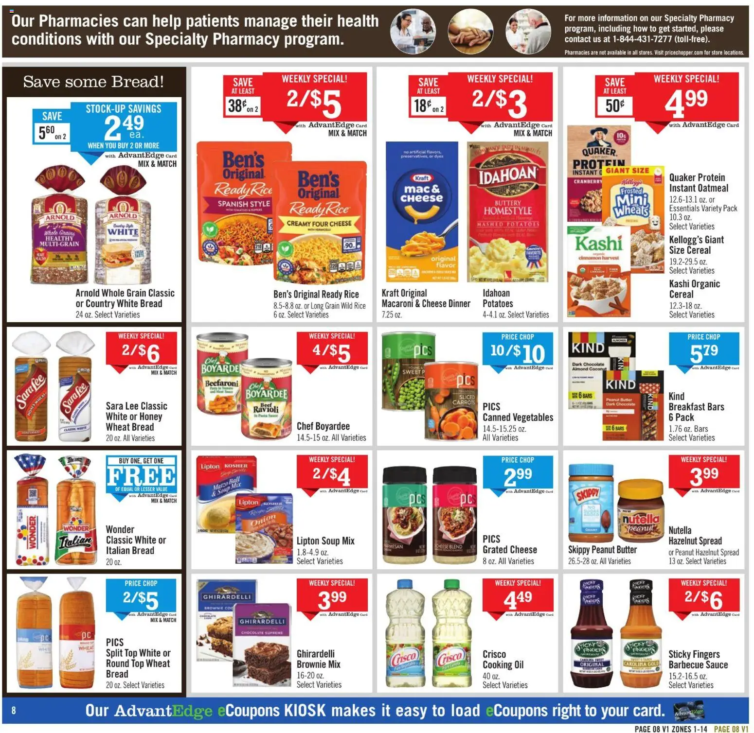 Price Chopper Weekly Ad - valid from 10.05.2026 | Page: 8 | Products: Cheese, Chocolate, Vegetables, Pc