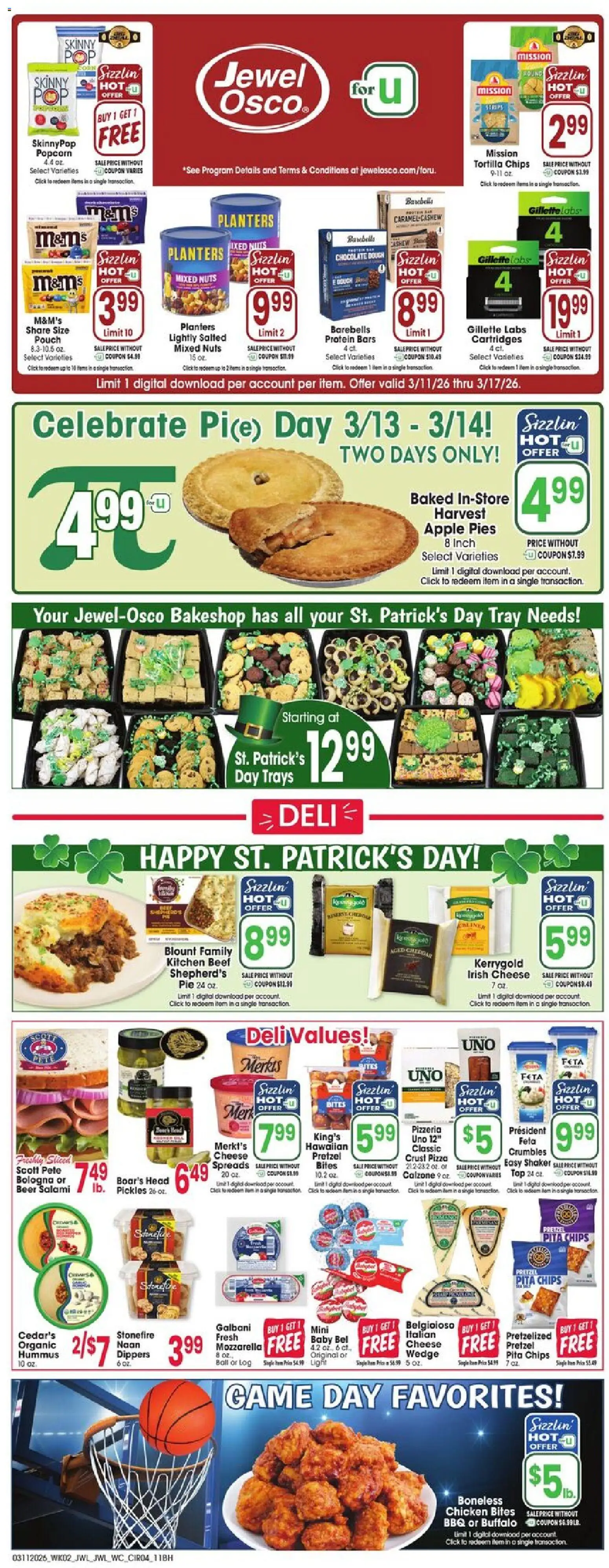 Jewel Osco Weekly Ad - valid from 03/11/2026 | Page: 4 | Products: Cheese, Beer, Beef, Nuts