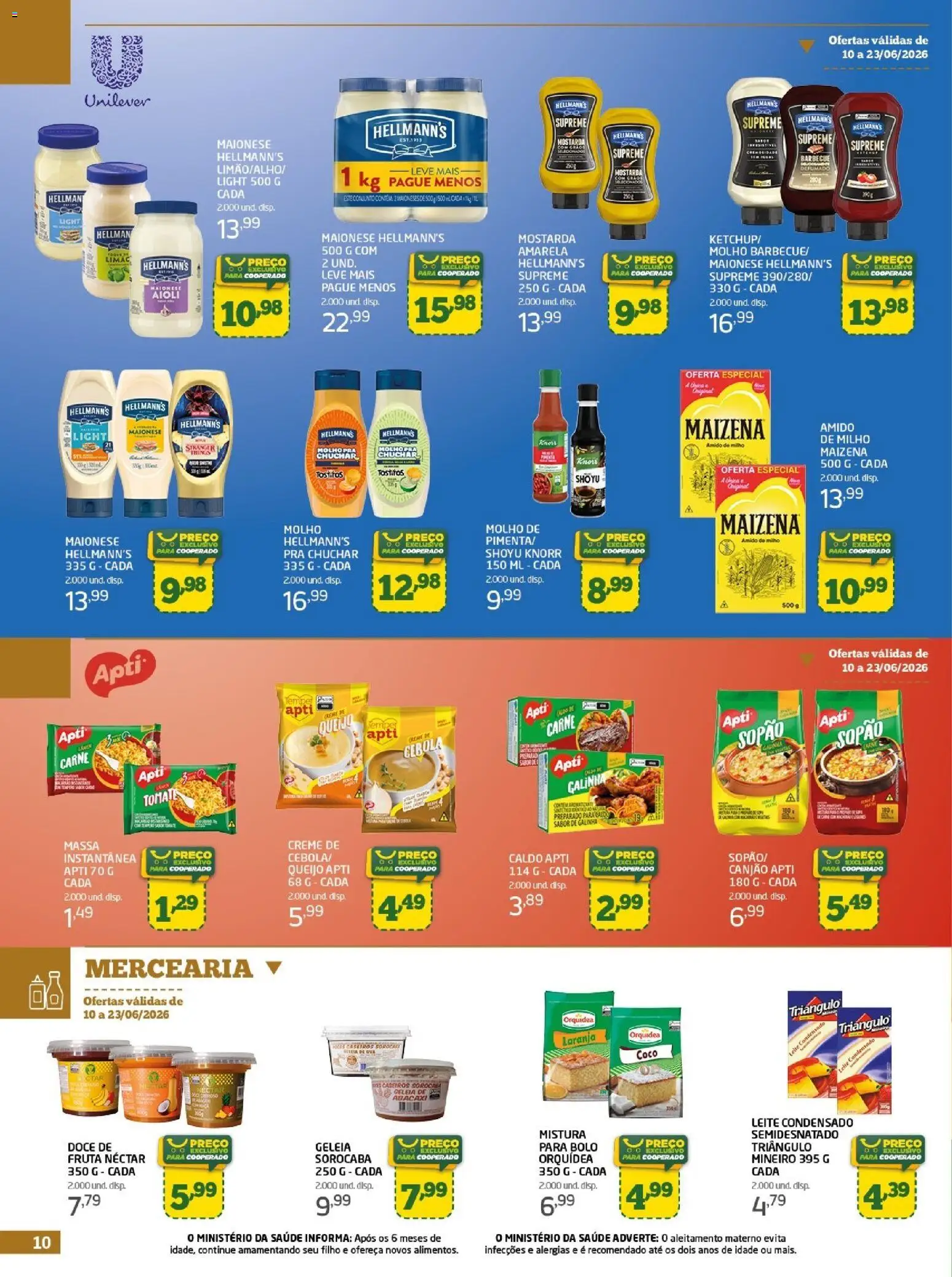 Cooper Folheto - válido de 10.06.2026 | Página: 10 | Produtos: Amido de milho, Abacaxi, Knorr, Leite condensado