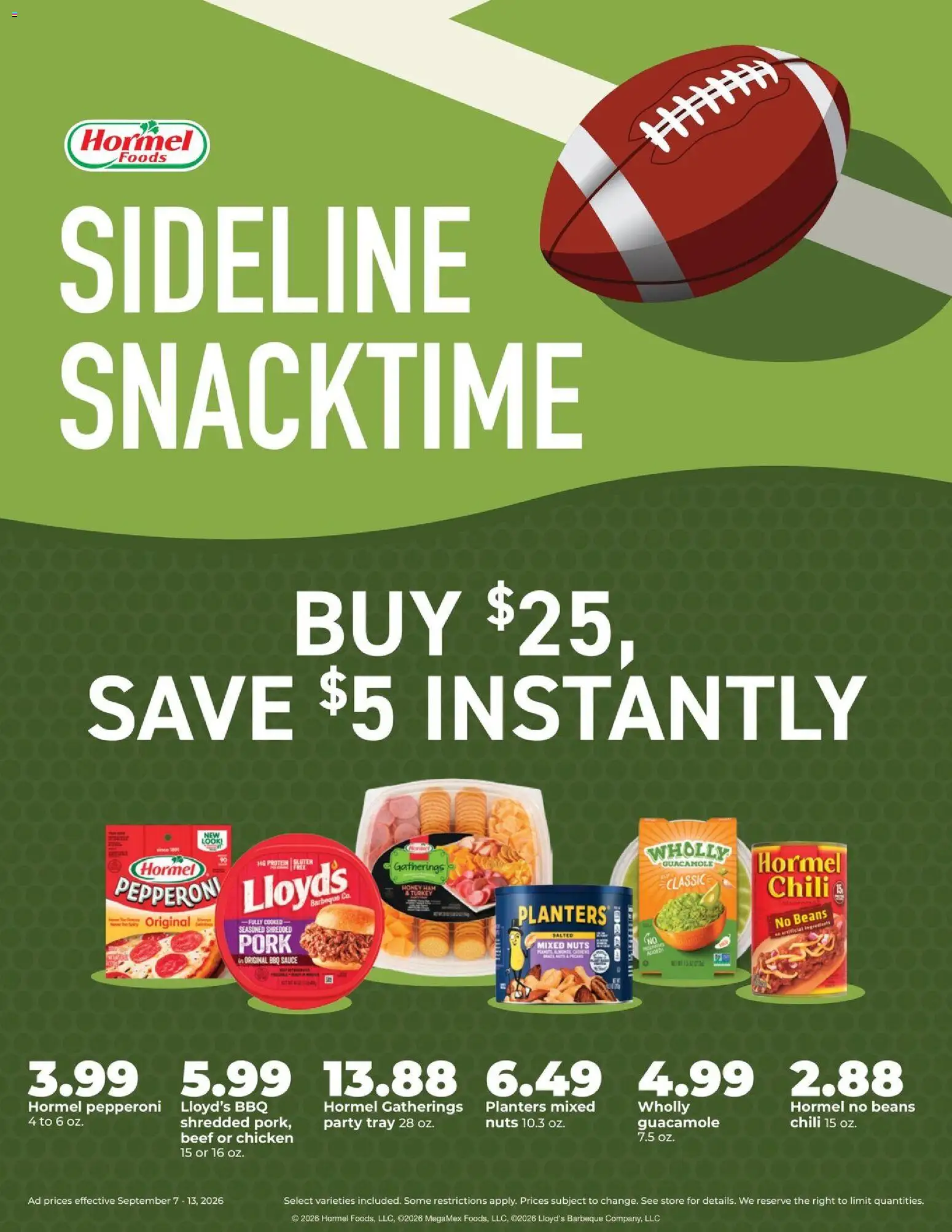 HyVee Weekly Ad - valid from 09/07/2026 | Page: 13 | Products: Turkey, Pork, Sauce, Chili