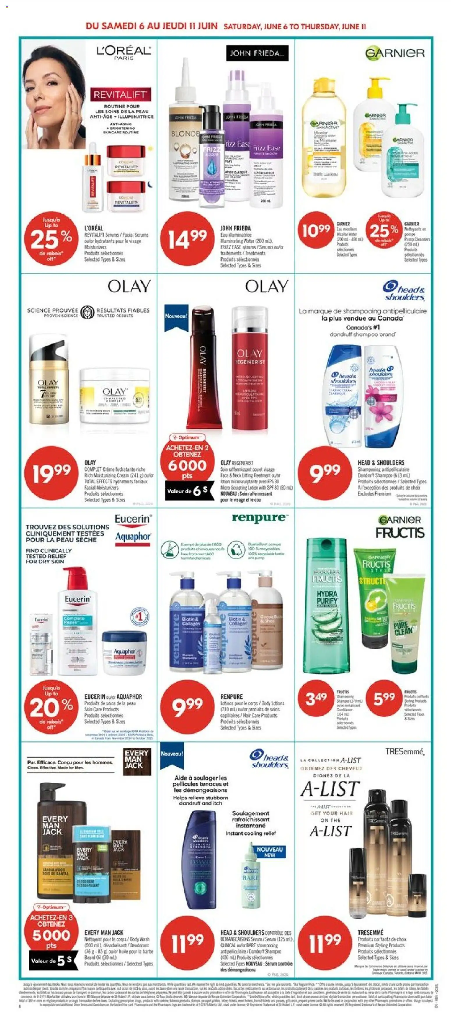 Pharmaprix flyer valid from 05.06.2026 | Page: 12 | Products: Cream, Shampoo, Micellar water, Body wash