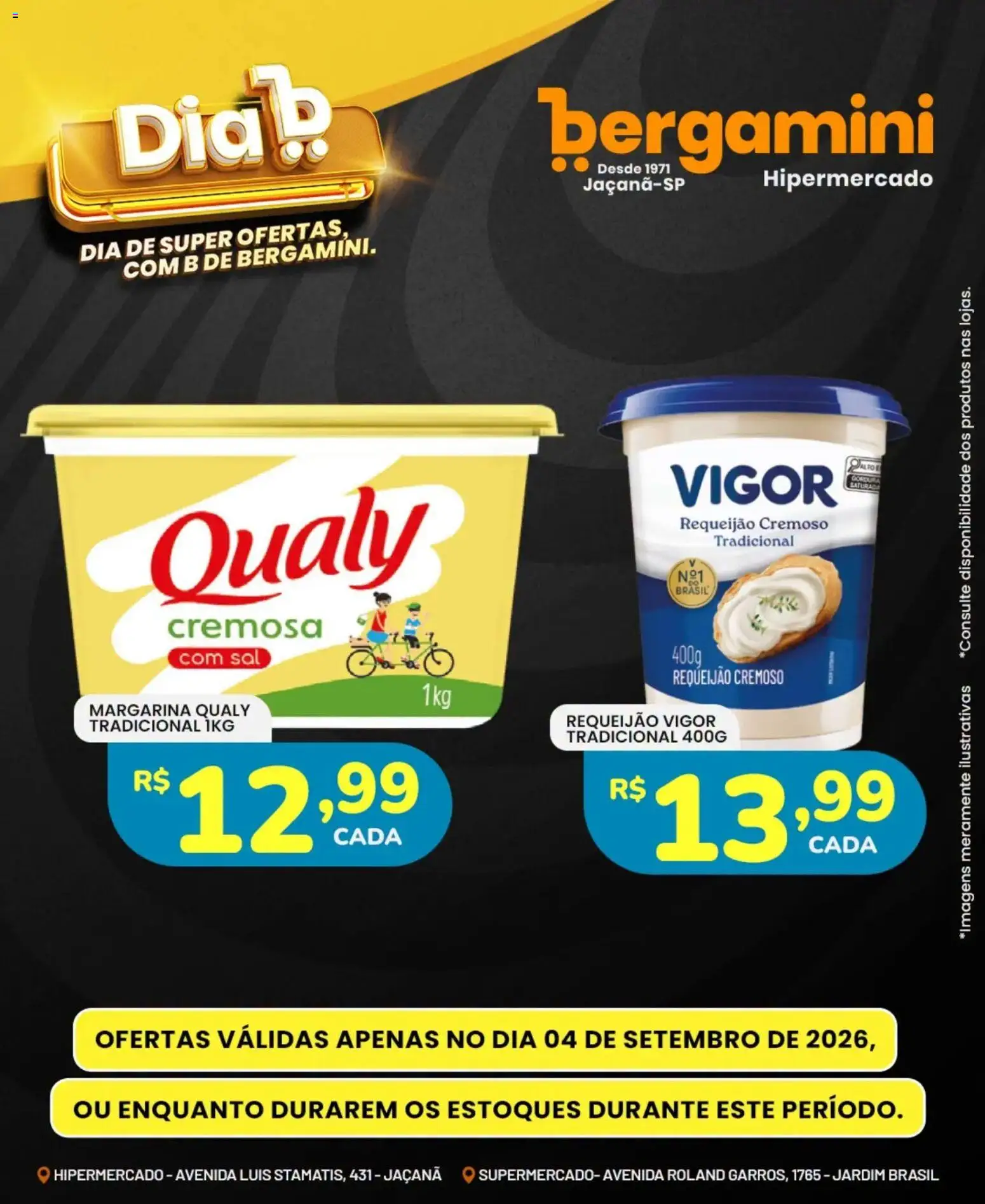Supermercado Bergamini Folheto - válido de 04/09/2026 | Página: 11 | Produtos: Sal, Requeijão, Margarina