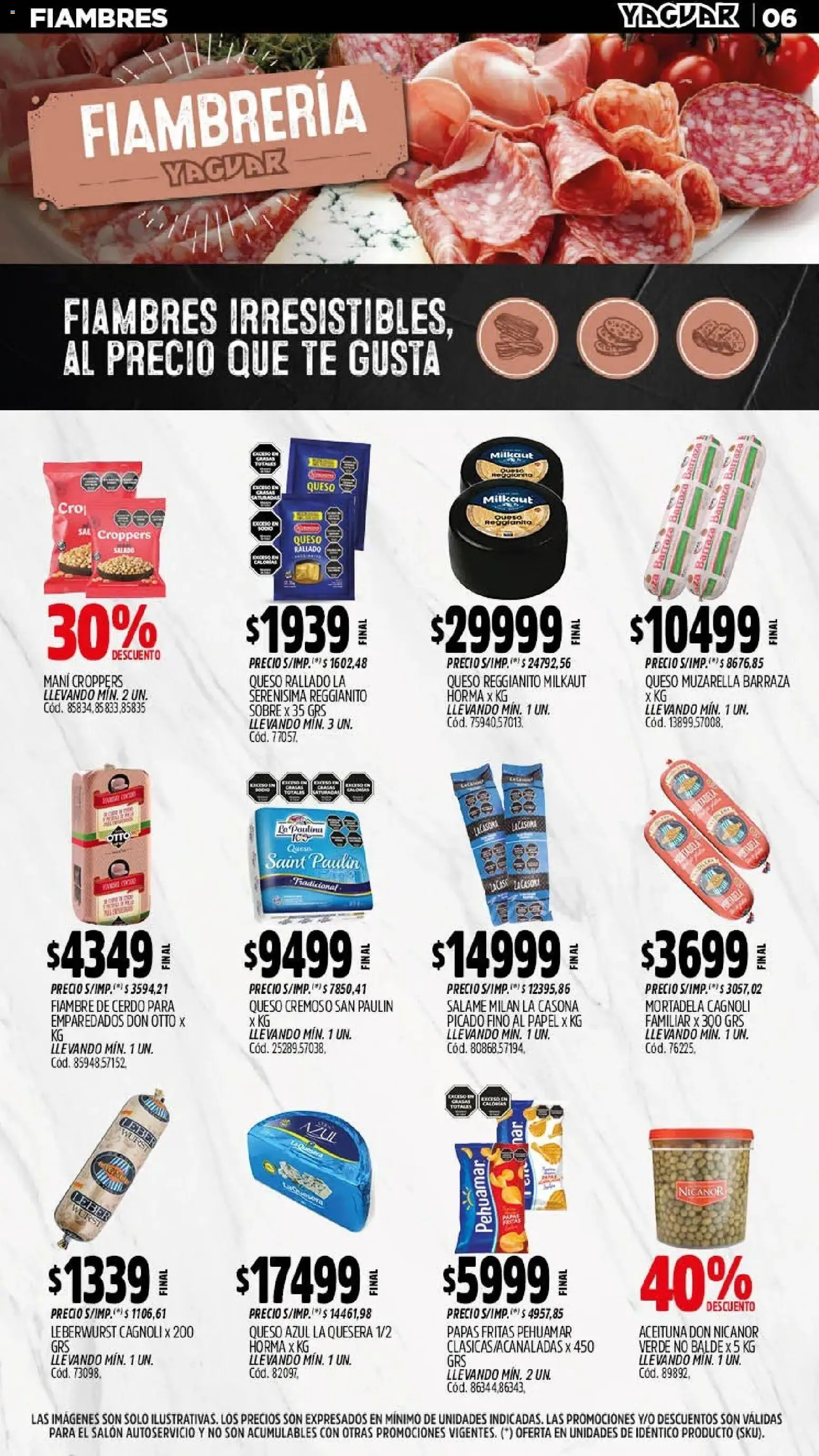 Yaguar - Oferta Semanal General Roca │ válido desde el 18.05.2026 | Página: 6 | Productos: Mortadela, Sal, Mani, Papas fritas