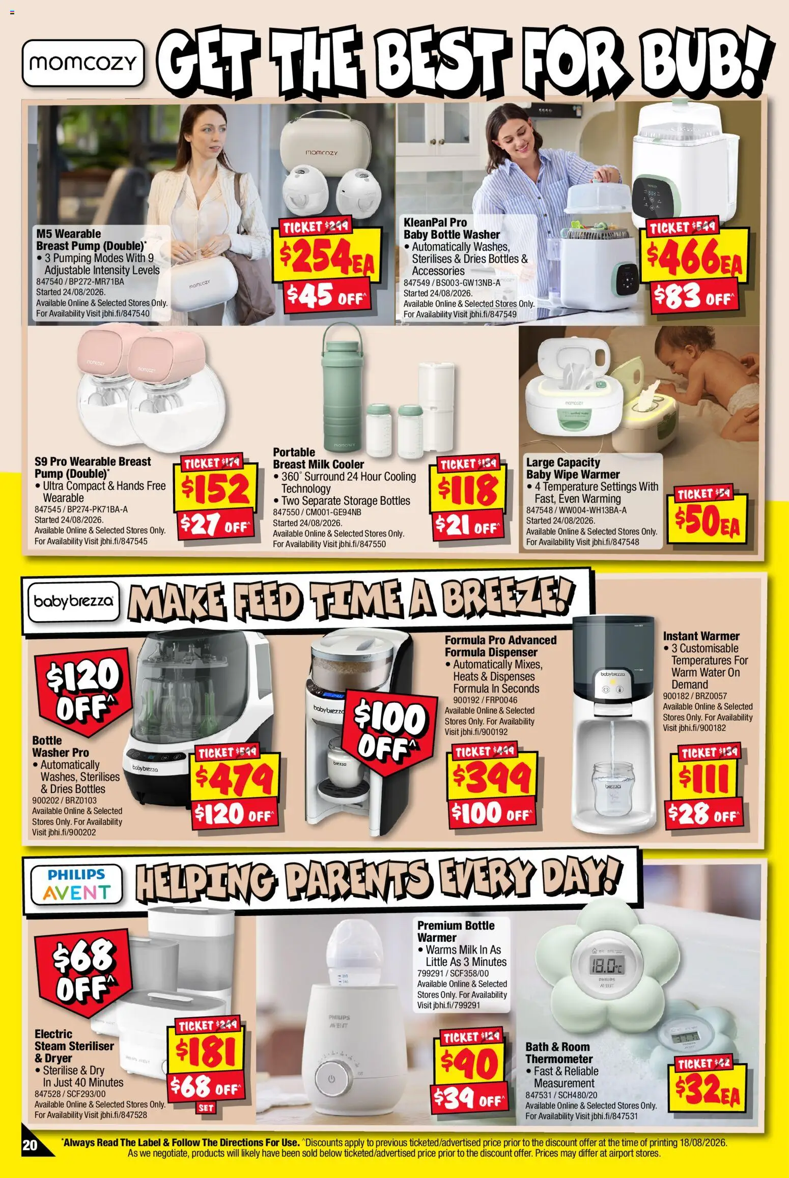 JB Hi-Fi catalogue - valid from 31/08/2026 | Page: 20 | Products: Accessories, Bottle warmer, Portable, Washer