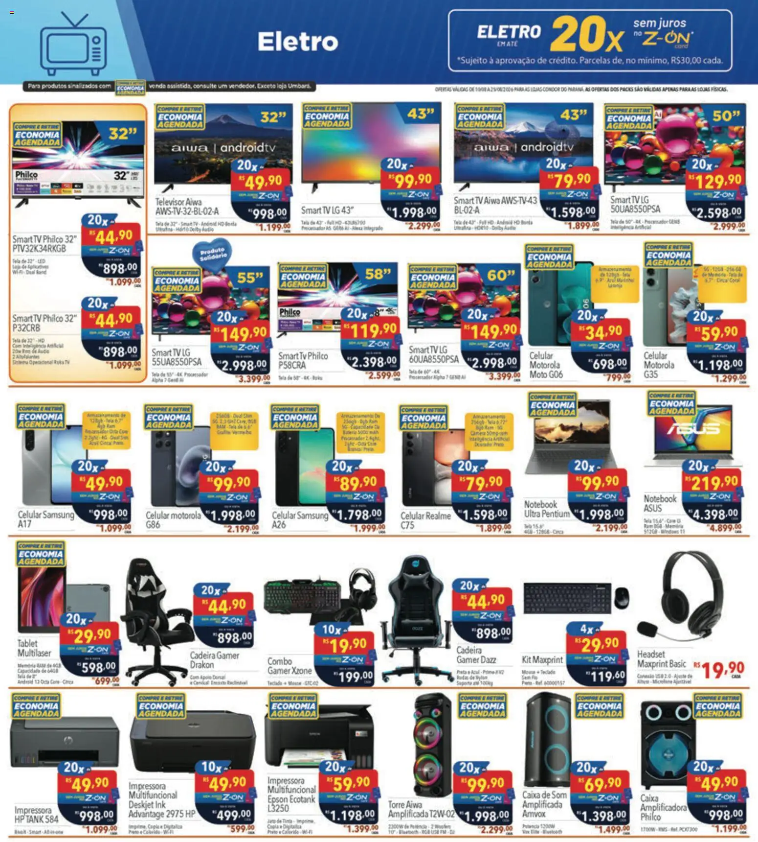 Supermercados Condor Folheto - válido de 10/08/2026 | Página: 28 | Produtos: Tablet, smart TV, Tv, Tinta