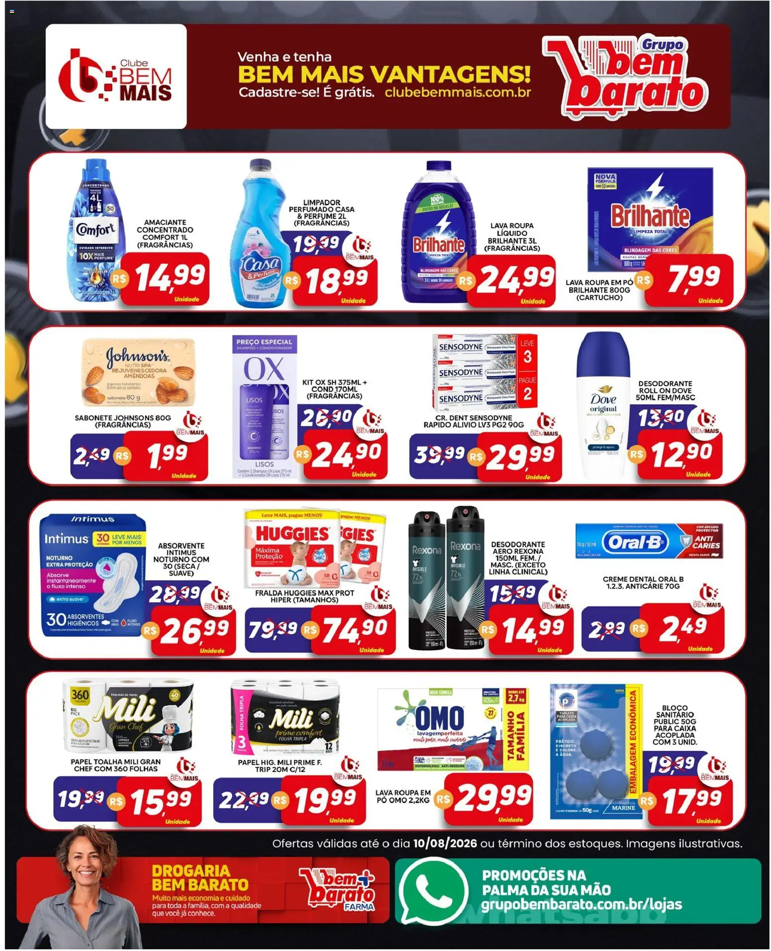 Supermercado Bem Barato Folheto - válido de 04/08/2026 | Página: 5 | Produtos: Perfume, Pó, Creme, Creme dental