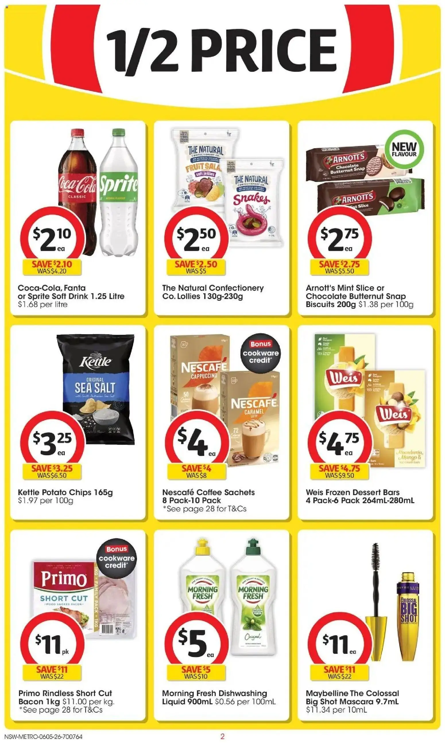 Coles catalogue - valid from 05.05.2026 | Page: 2 | Products: Bacon, Coca Cola, Lollies, Biscuits