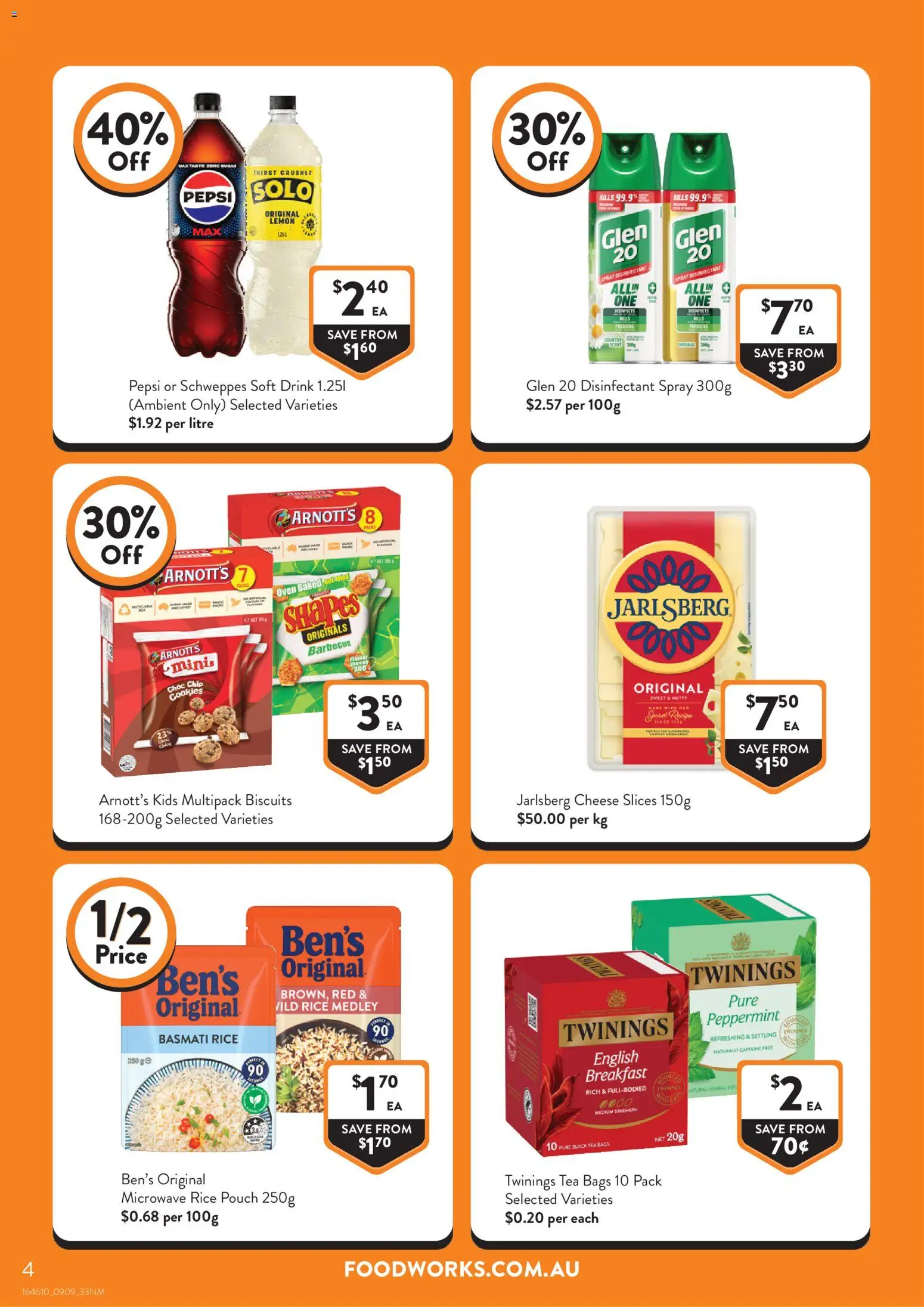 Foodworks catalogue - valid from 09/09/2026 | Page: 4 | Products: Cheese, Pepsi, Lemon, Basmati rice