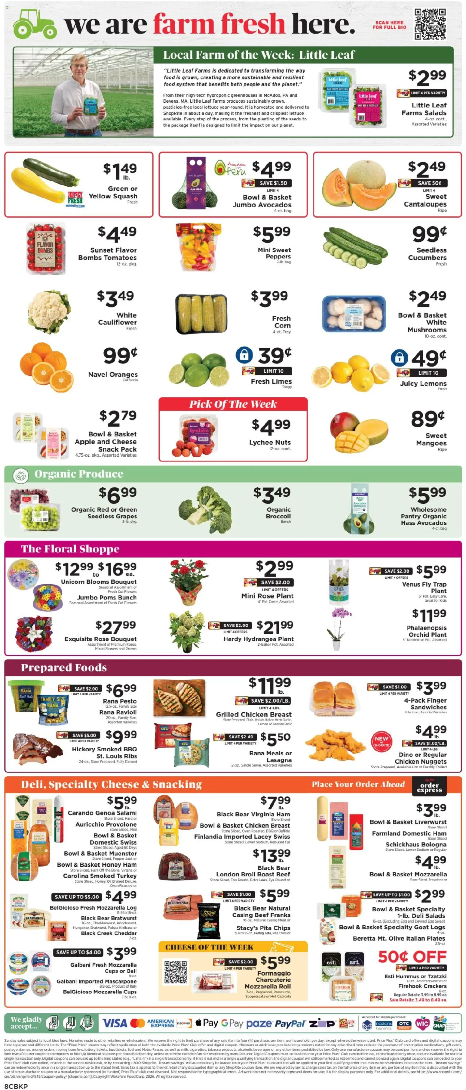 ShopRite Weekly Ad - valid from 07.06.2026 | Page: 10 | Products: Mushrooms, Cheese, Salami, Nuts
