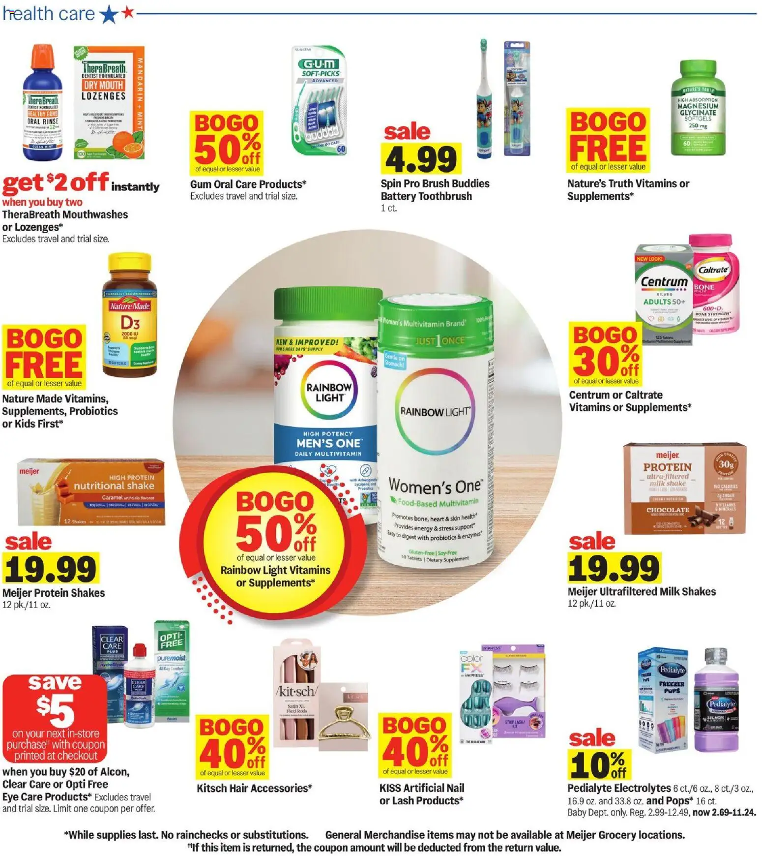 Meijer Weekly Ad - MI - valid from 07/29/2026 | Page: 32 | Products: Magnesium, Probiotics, Brush, Milk