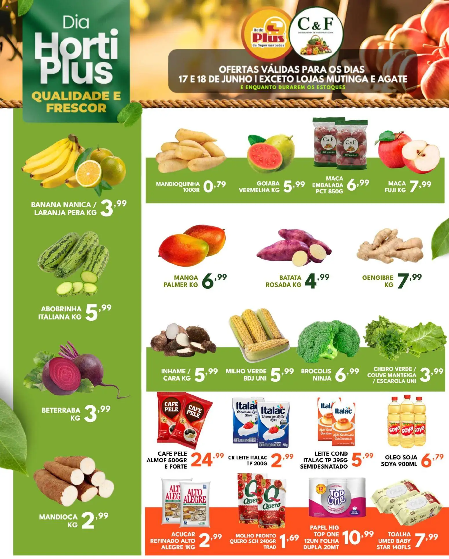 Rede Plus Supermercados Folheto - válido de 17.06.2026 | Página: 1 | Produtos: Gengibre, Manteiga, Creme, Creme de leite