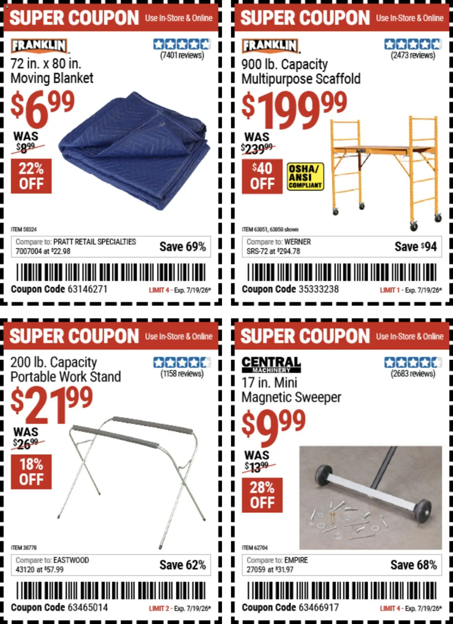 Harbor Freight Weekly Ad - valid from 07/06/2026 | Page: 24 | Products: Blanket, Scaffold