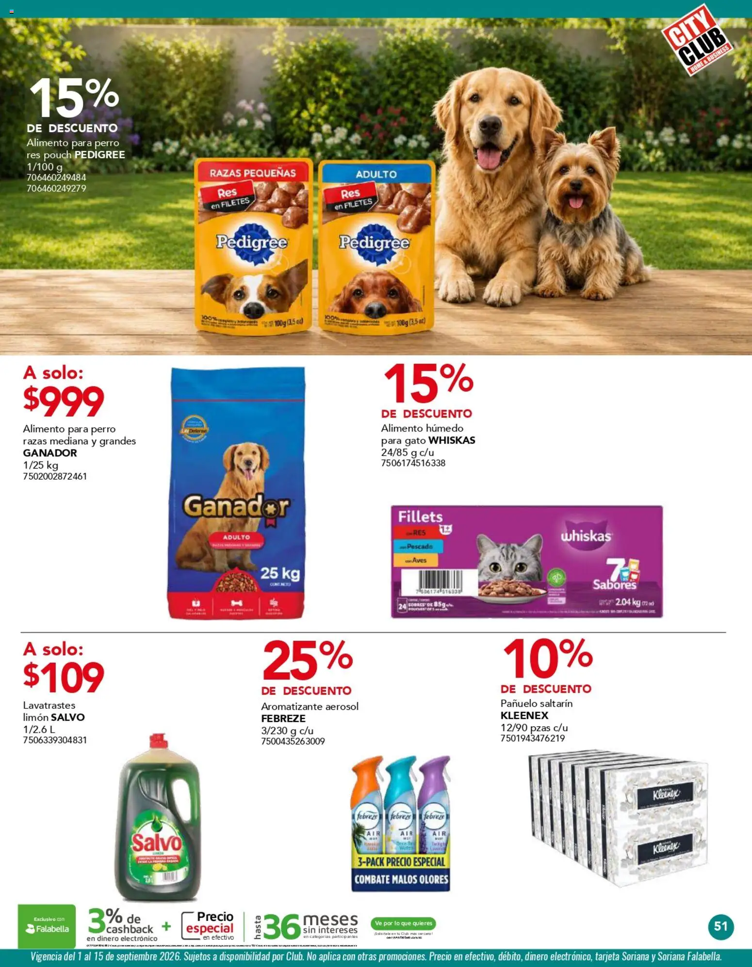 Nuevas ofertas de City Club válidas en toda la República Mexicana desde el 01/09/2026. ¡Encuentra las mejores ofertas en City Club catálogo! | Página: 51 | Productos: Limón, Res, Pañuelo, Aves