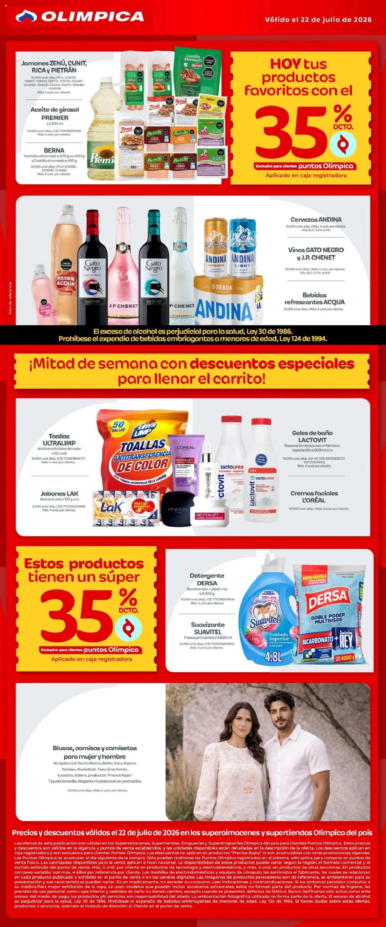Olímpica revista - valida desde el 22/07/2026 | Página: 2 | Productos: Peso, Baño, Polvo, Tintura