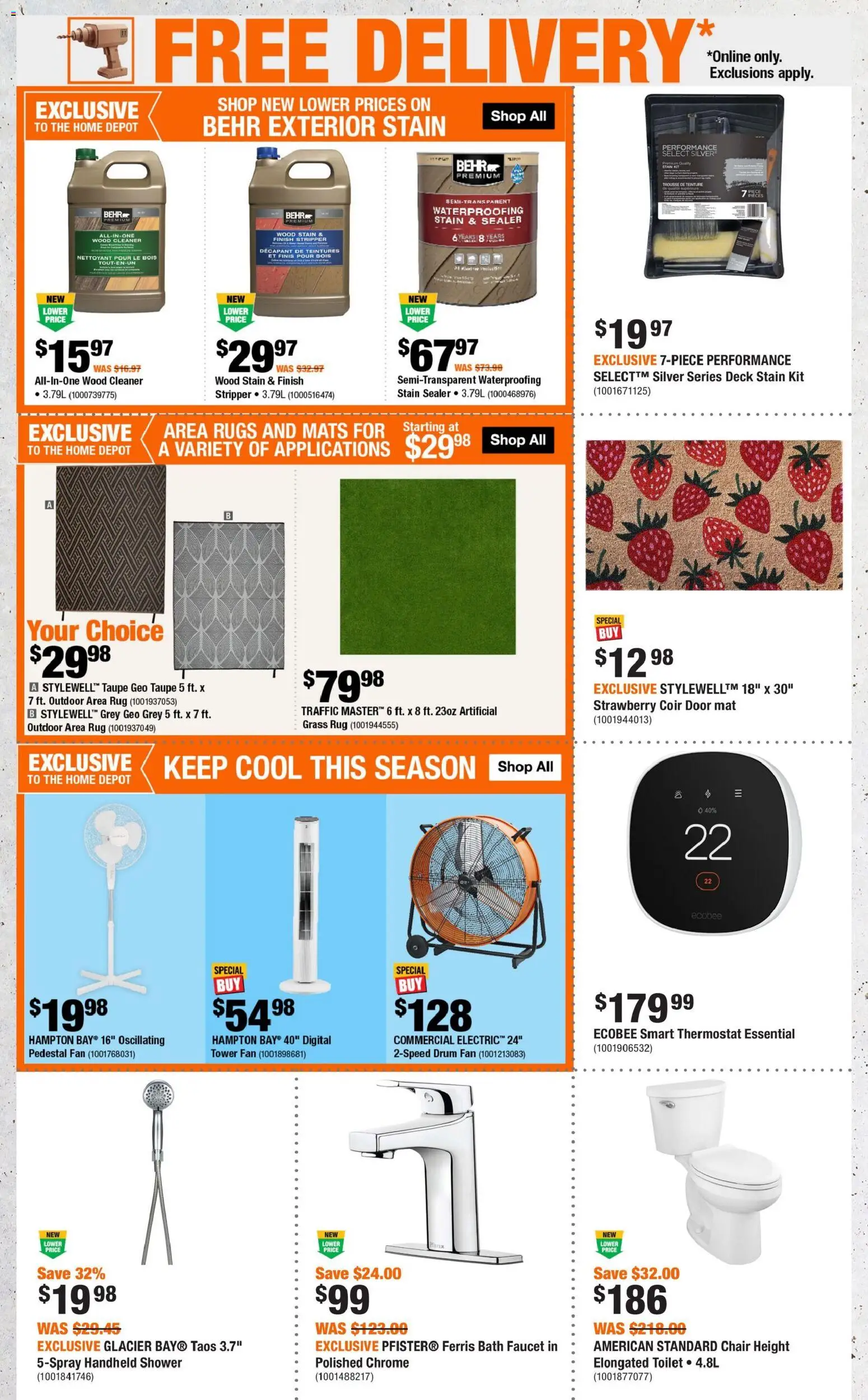 Home Depot flyer valid from 28.05.2026 | Page: 9 | Products: Fan, Chair, Bath, Shower