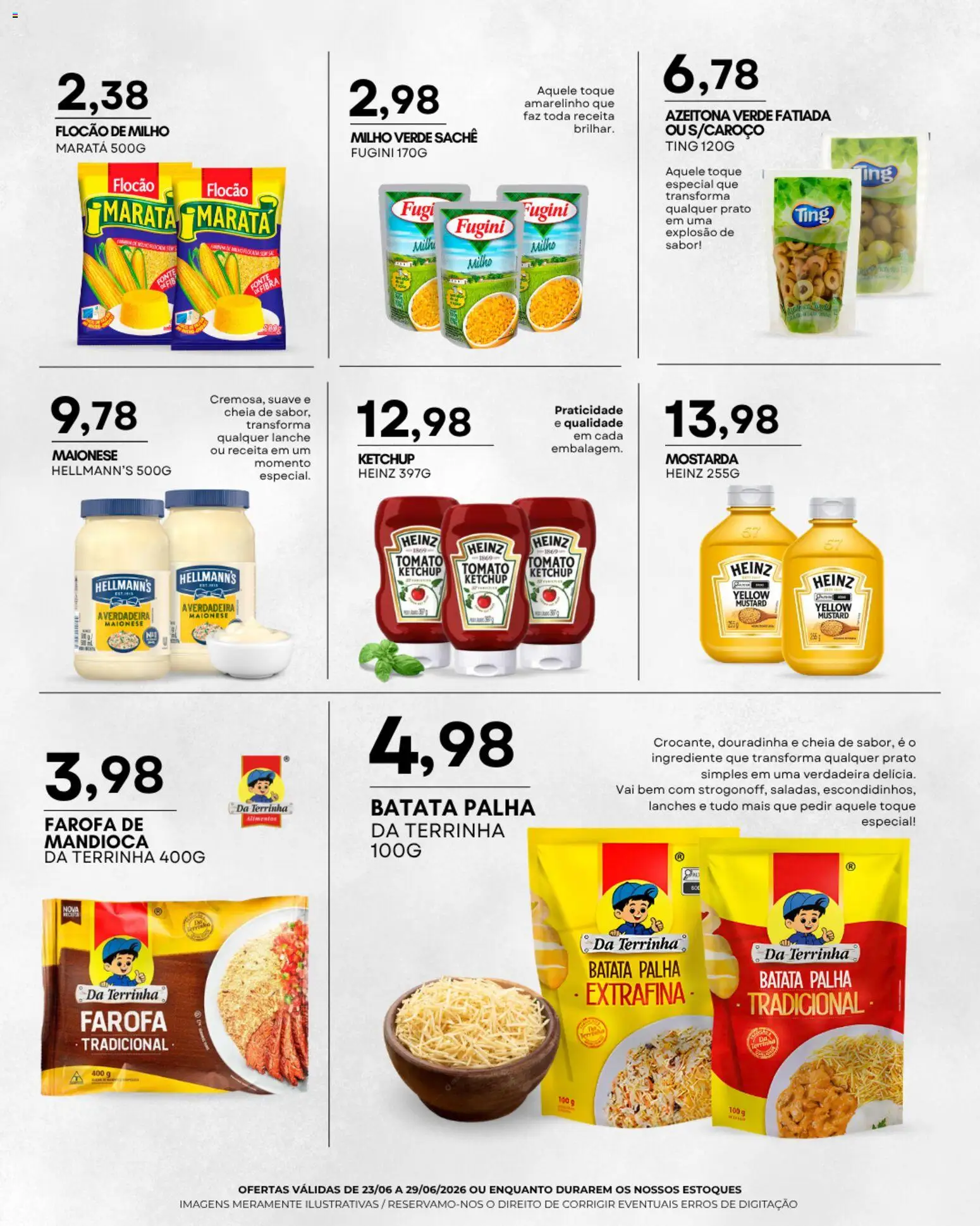 Mercadão Atacadista Folheto - válido de 23/06/2026 | Página: 7 | Produtos: Milho verde, Batata palha, Batata, Maionese