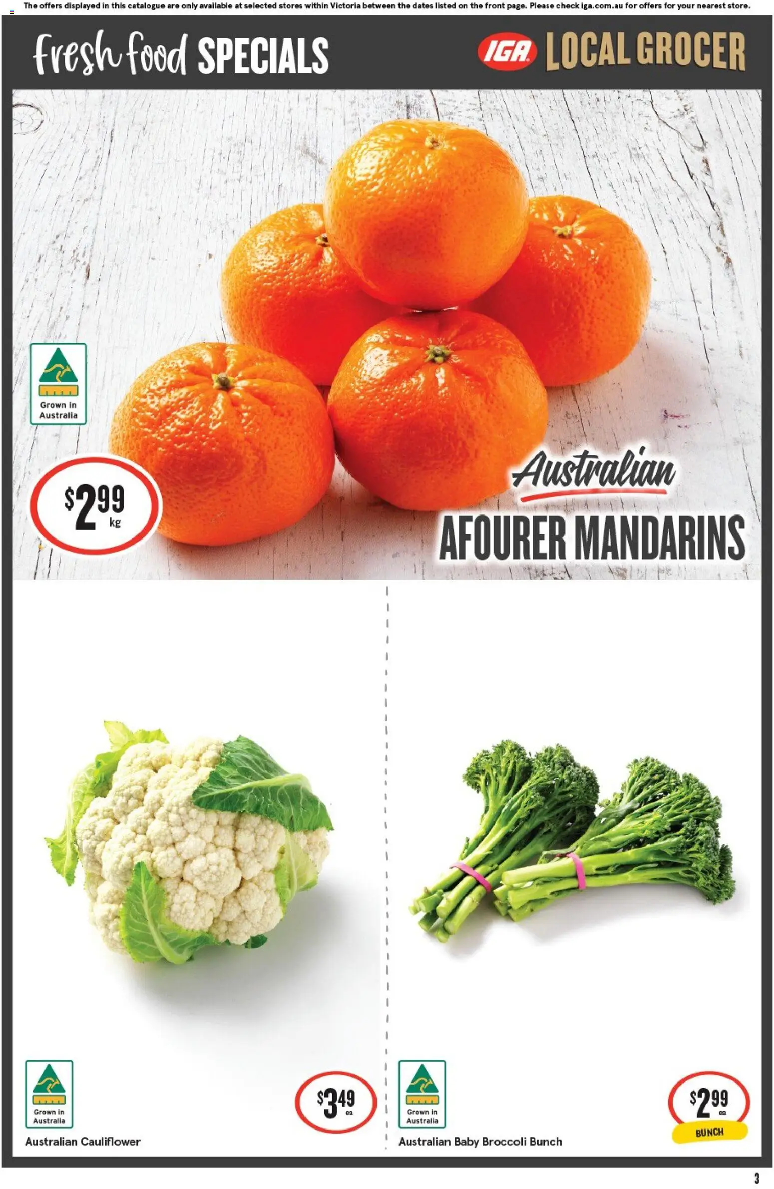 IGA catalogue - valid from 02/09/2026 | Page: 4 | Products: Food, Broccoli, Mandarins, Cauliflower