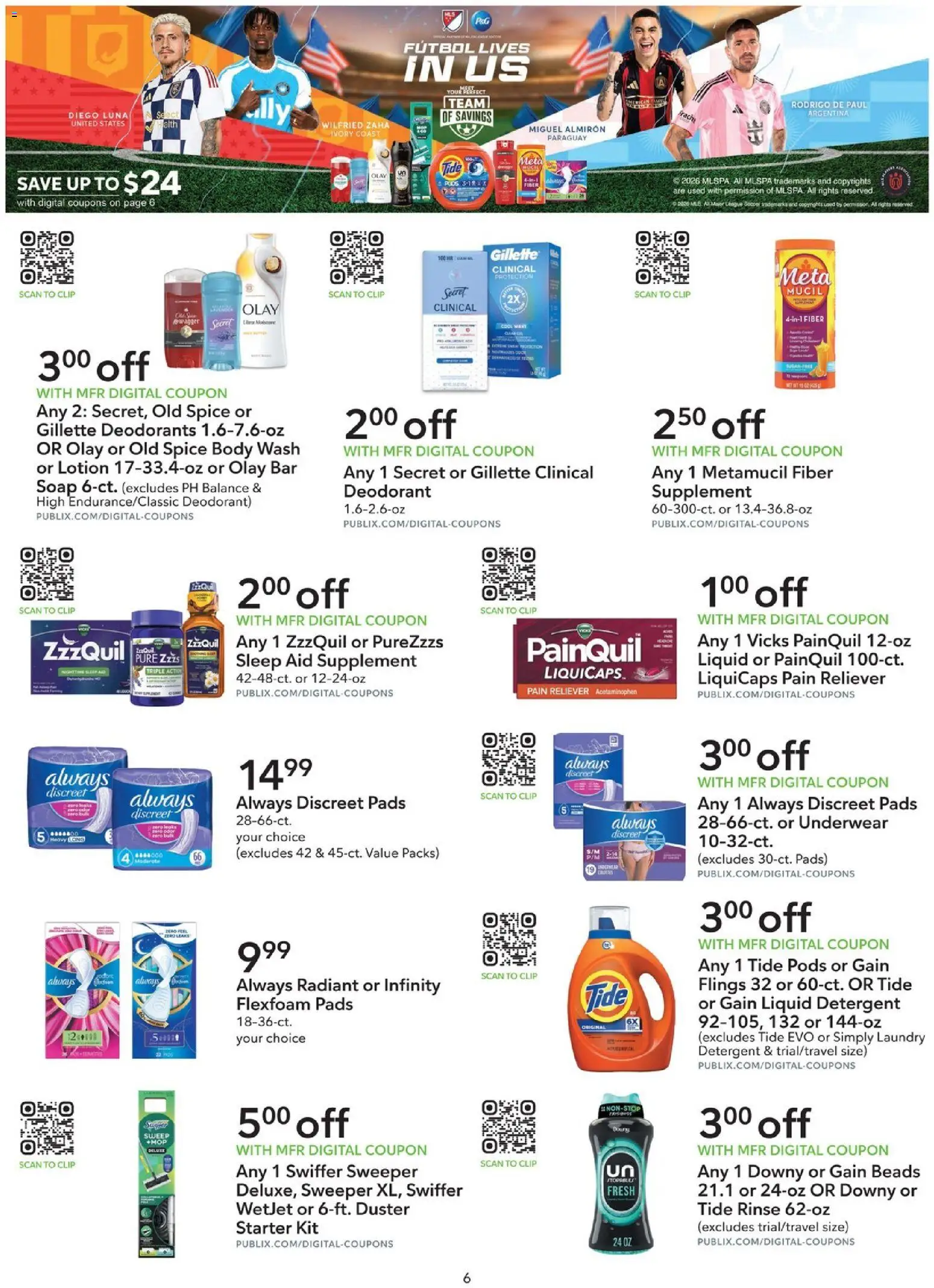 Publix - Leaflet - valid from 13.06.2026 | Page: 6 | Products: Clip, Body Wash, Underwear, Starter