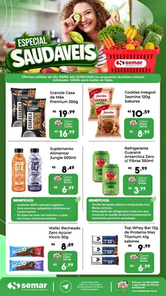 Semar Supermercado ofertas Especial Saudáveis - Pré-Visualização do folheto da loja Semar Supermercado, válido de 09.06.2026
