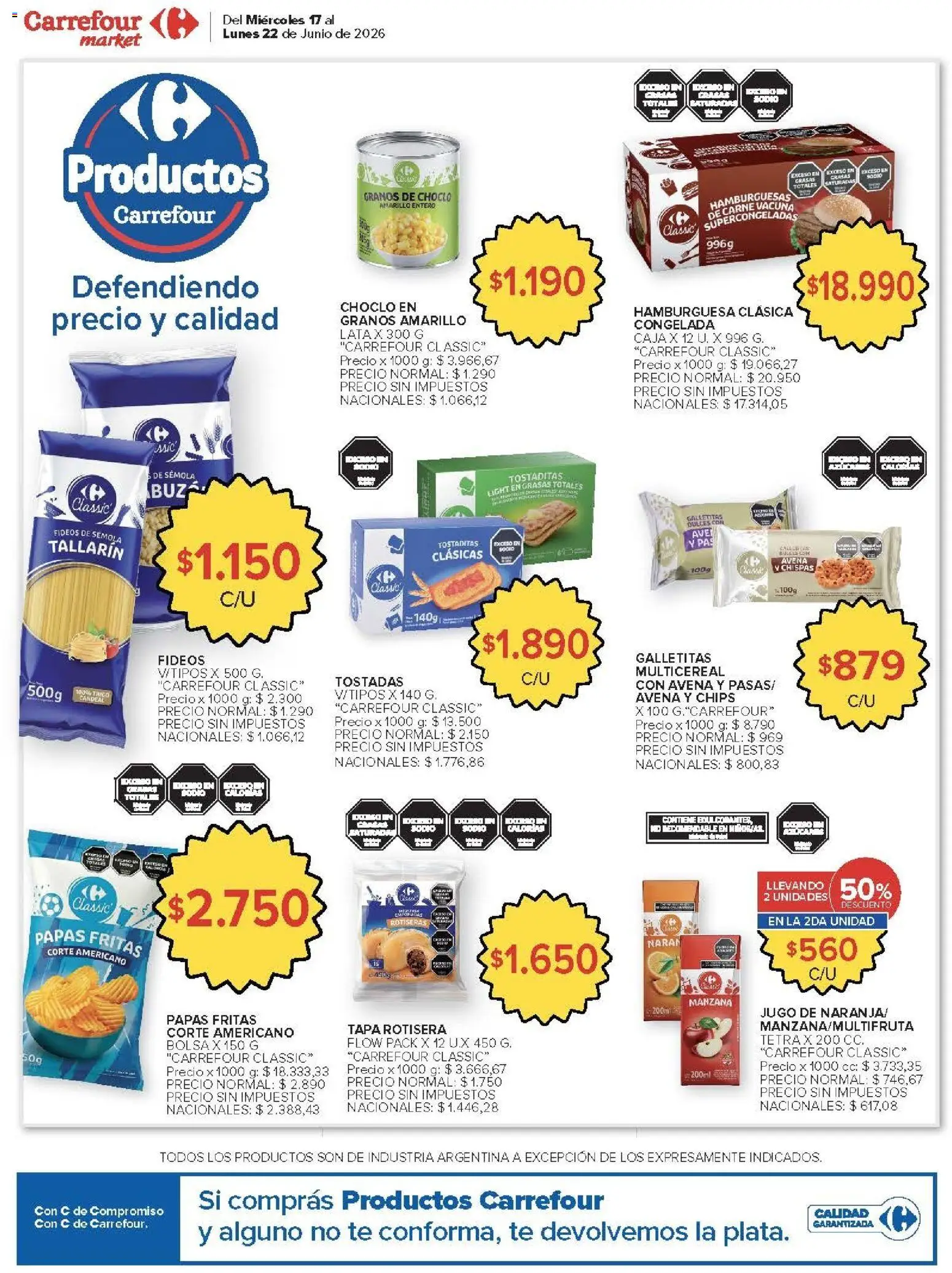 Carrefour ofertas │ válido desde el 17.06.2026 | Página: 56 | Productos: Avena, Jugo, Fideos, Papas fritas