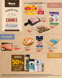 Bistek Supermercados ofertas Carnes - Pré-Visualização do folheto da loja Bistek Supermercados, válido de 17/07/2026 | Página: 2 | Produtos: Bacalhau, Tilápia, Bandeja, Frango