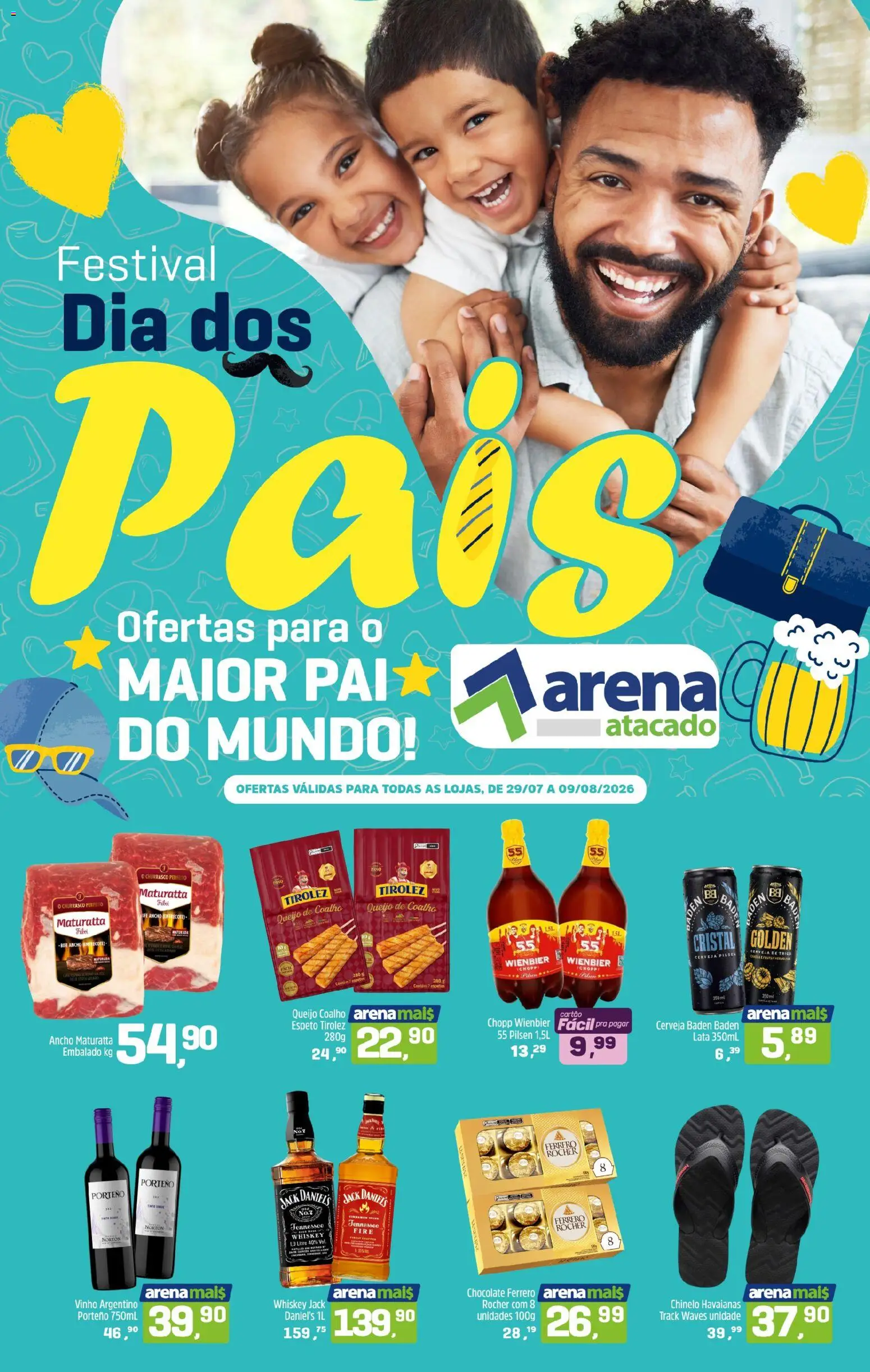 Arena Atacado Folheto - válido de 29/07/2026 | Página: 1 | Produtos: Ancho Maturatta, Queijo, Vinho, Queijo coalho