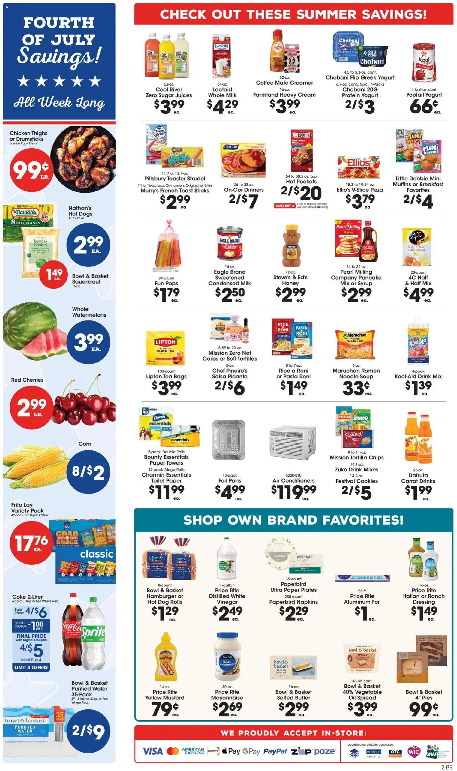 Price Rite Weekly Ad - valid from 07/01/2026 | Page: 2 | Products: Basket, Chips, Carrot, Hot Dogs