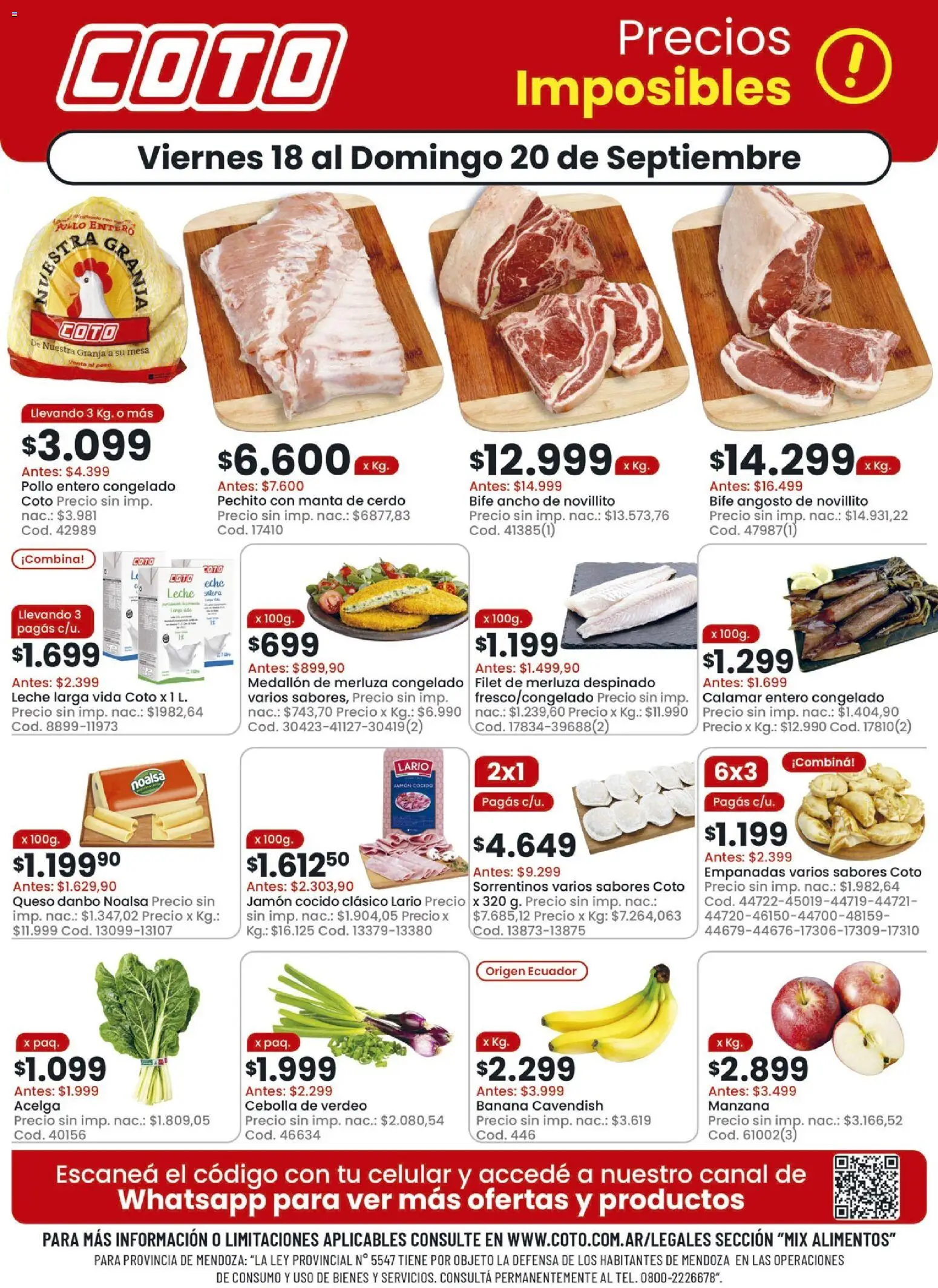 Coto - Mix │ válido desde el 18/09/2026 | Página: 1 | Productos: Mesa, Cebolla, Jamón, Cerdo