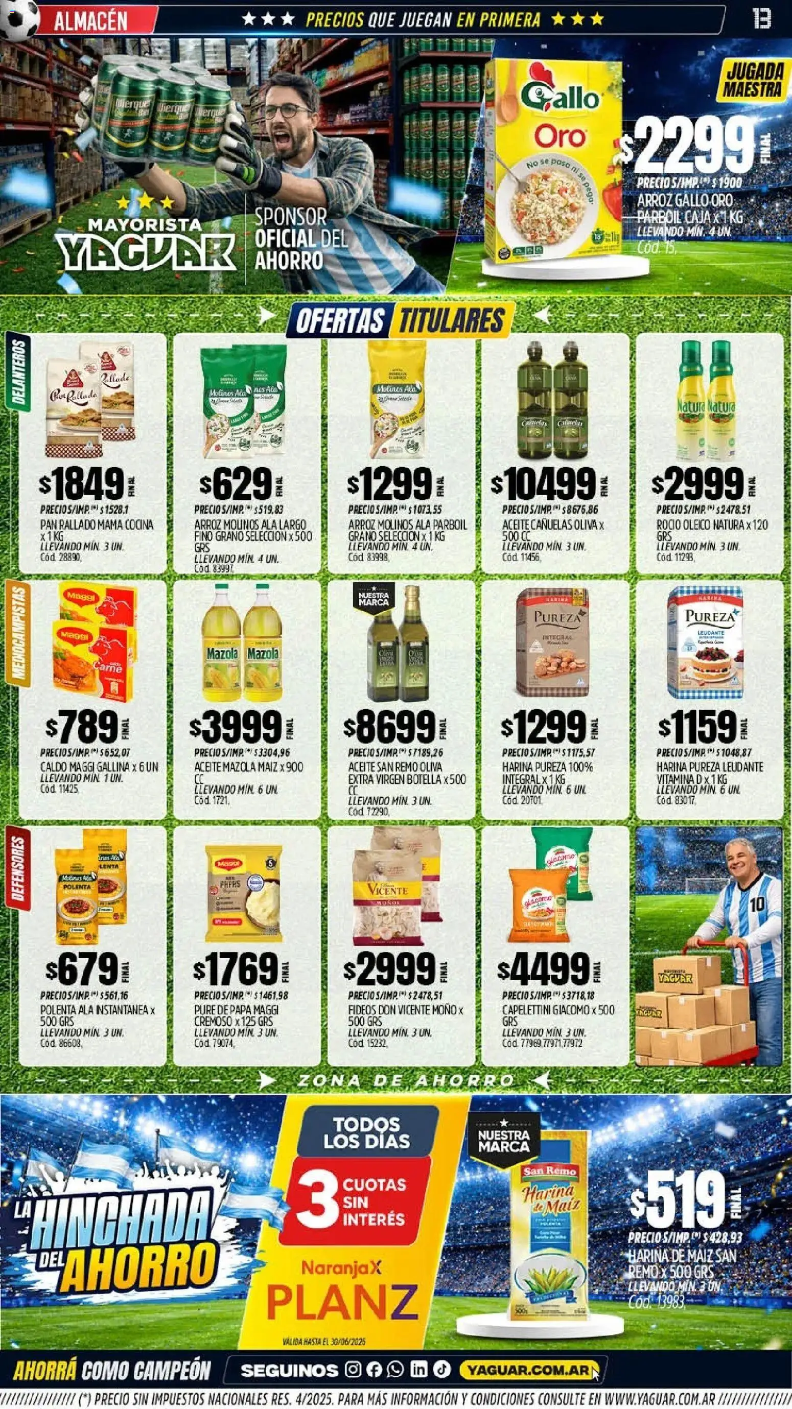 Yaguar - Oferta Semanal General Roca │ válido desde el 01.06.2026 | Página: 13 | Productos: Cocina, Aceite, Pan, Fideos