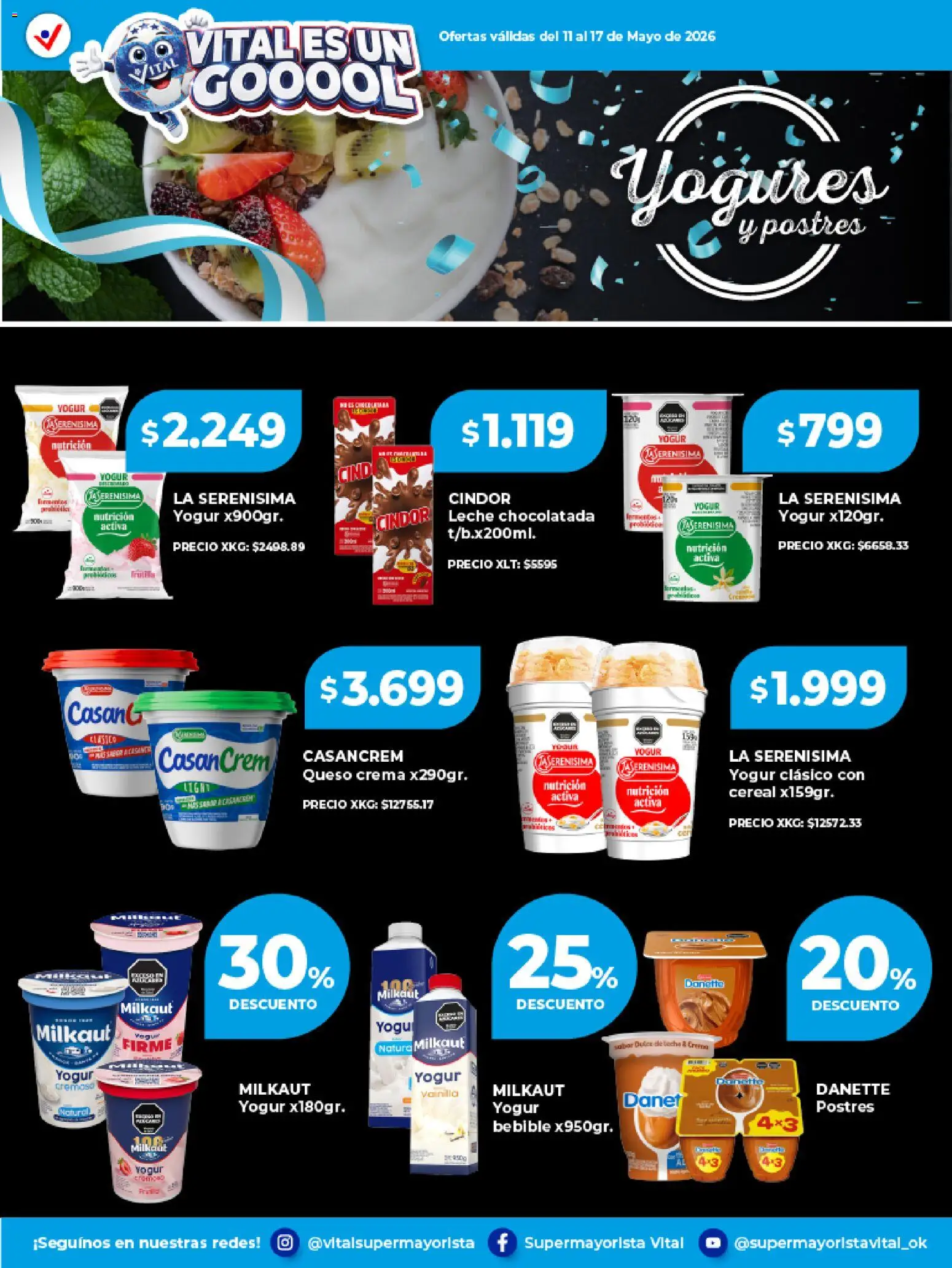 Vital Ofertas Especial de frescos  │ válido desde el 11.05.2026 | Página: 5 | Productos: Queso crema, Queso, Yogur, Chocolatada