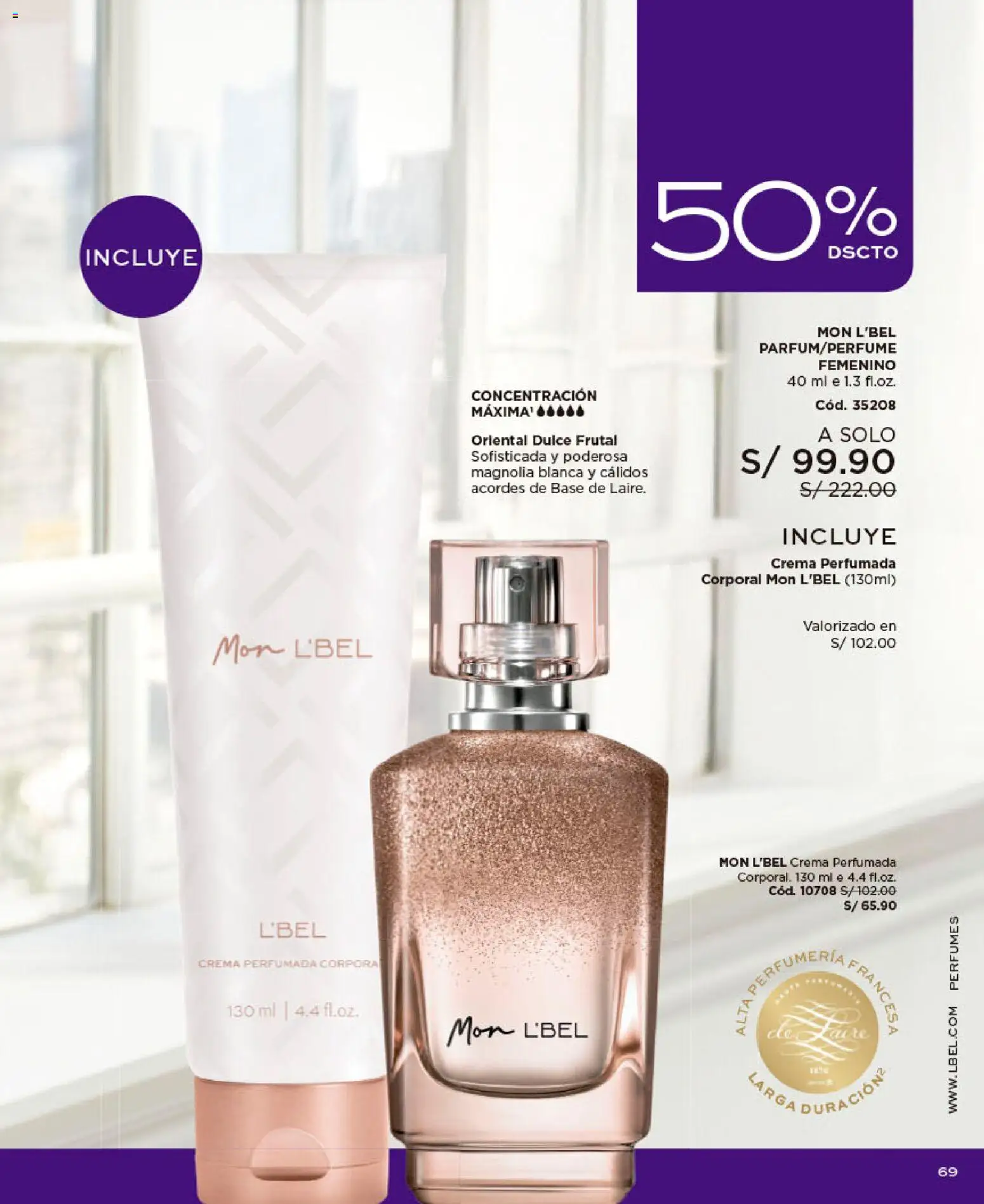 Catálogo L'Bel válido desde 09/09/2026 | Página: 69 | Productos: Perfumes, Crema