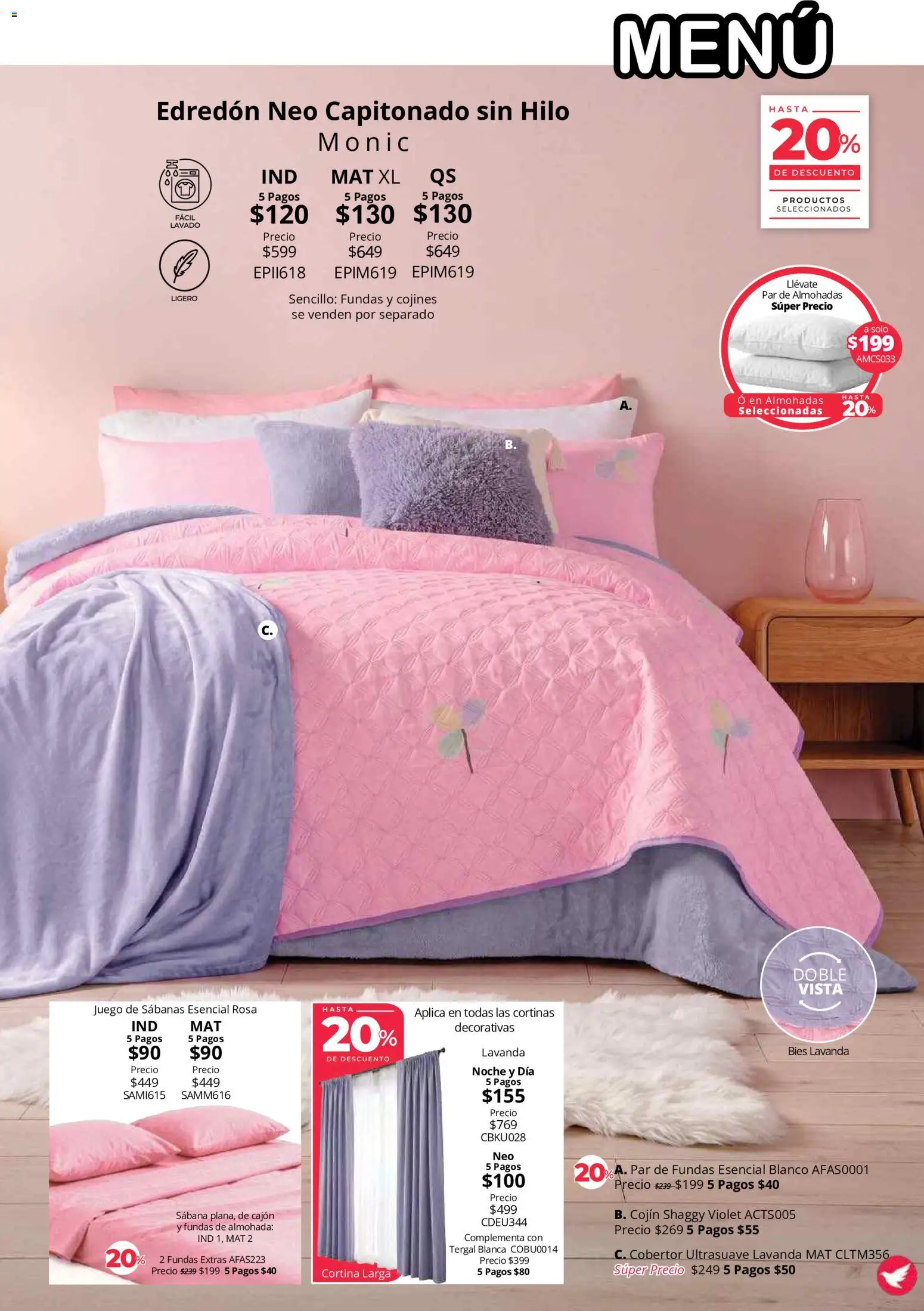 Nuevas ofertas de Colchas Concord válidas en toda la República Mexicana desde el 01/08/2026. ¡Encuentra las mejores ofertas en Colchas Concord catálogo! | Página: 74 | Productos: Cobertor, Juego, Almohada, Cortinas