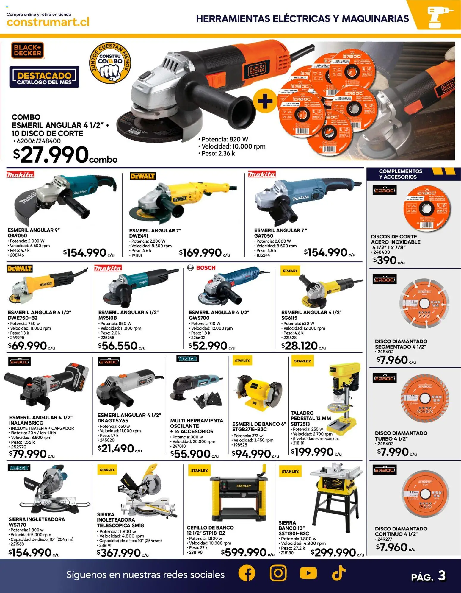 Construmart Ofertas │ válido desde el 31.05.2026 | Página: 3 | Productos: Disco, Sierra, Batería, Banco