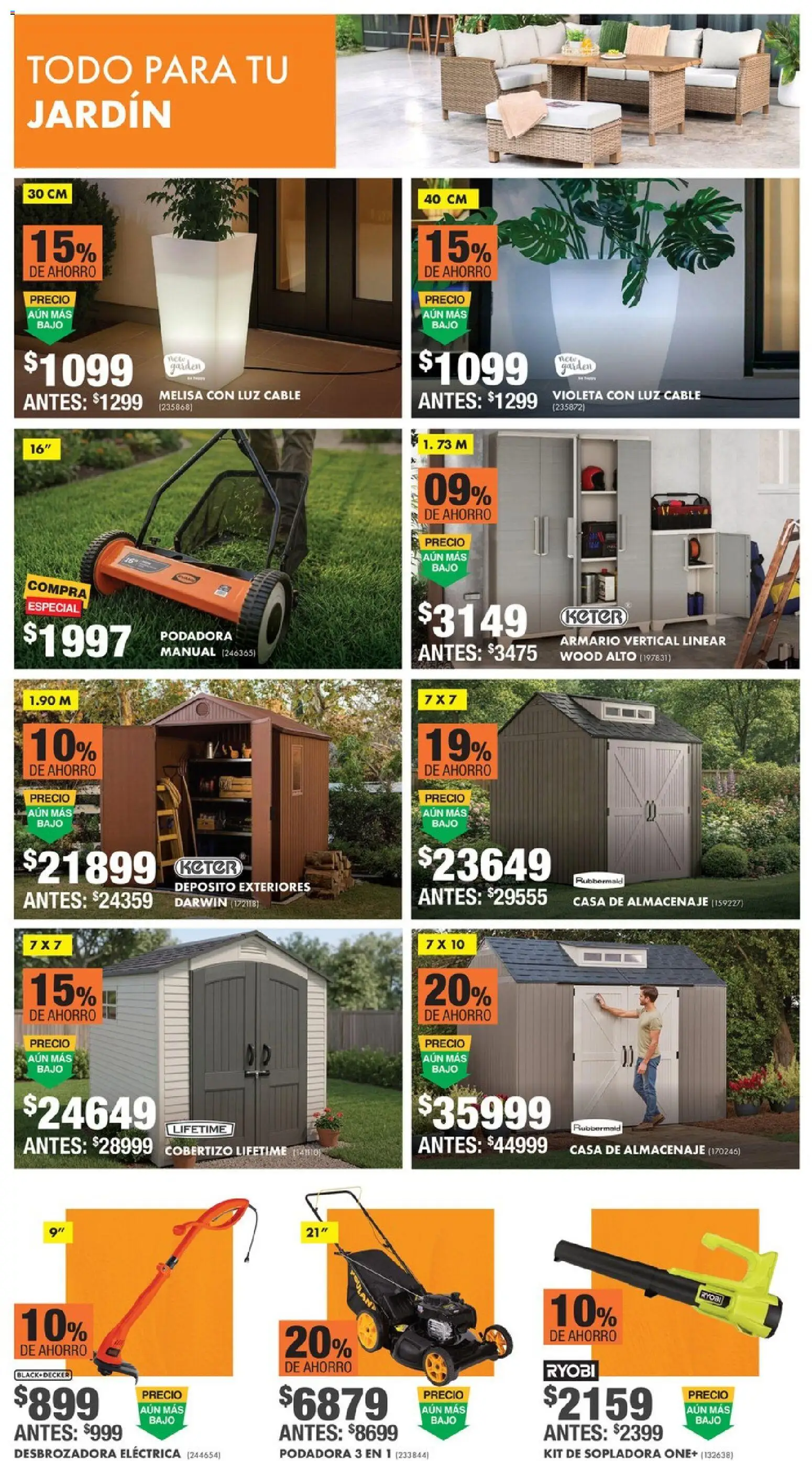 Nuevas ofertas de Home Depot válidas en toda la República Mexicana desde el 14/07/2026. ¡Encuentra las mejores ofertas en Home Depot catálogo! | Página: 17 | Productos: Cable, Podadora