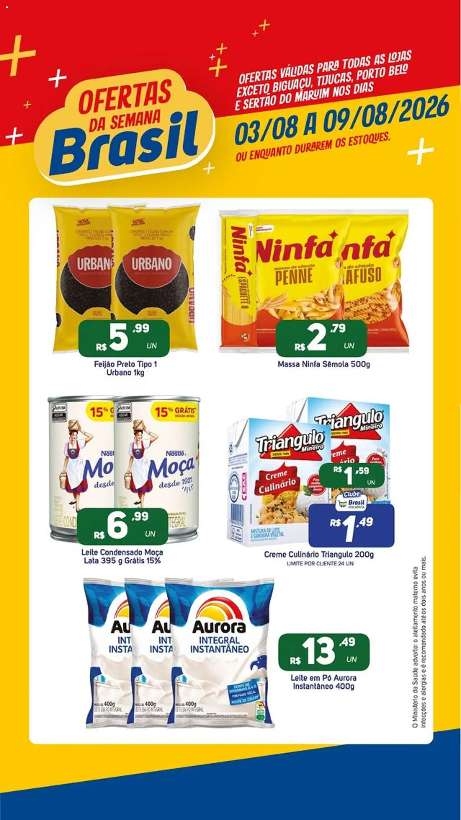Brasil Atacadista Folheto - válido de 03/08/2026 | Página: 3 | Produtos: Pó, Creme, Leite condensado, Leite em pó